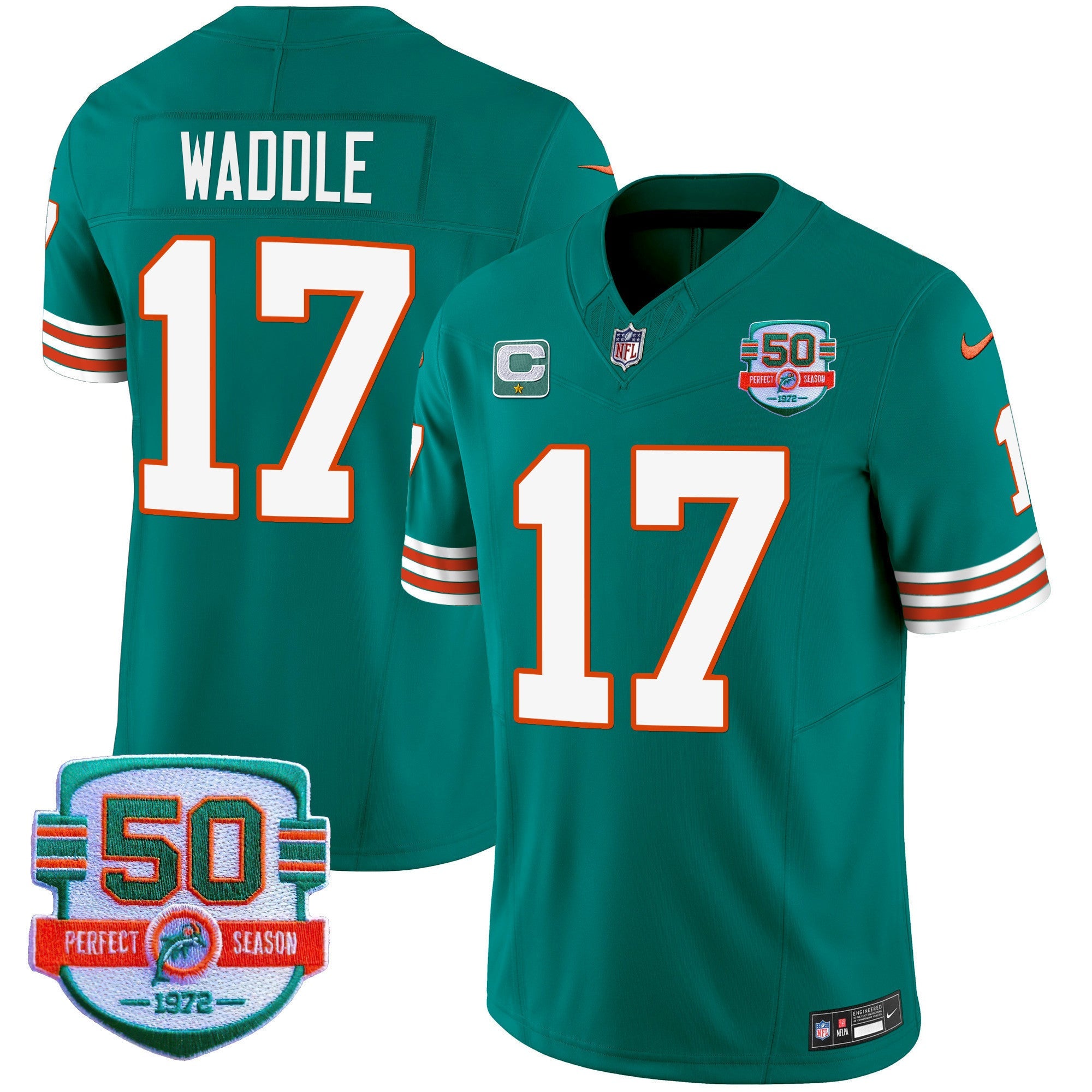 Men's Dolphins Throwback Vapor Jersey - All Stitched