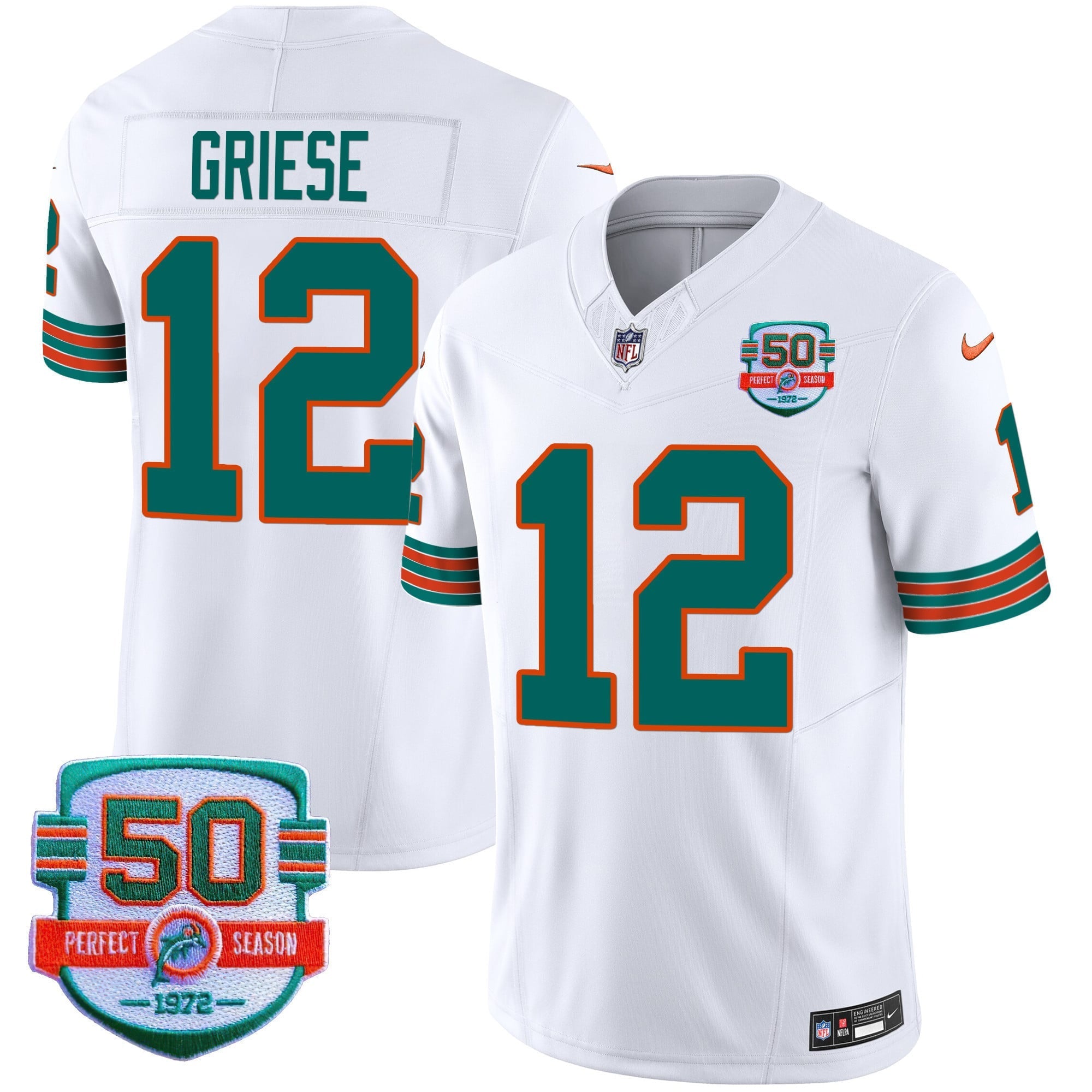 Men's Dolphins Throwback Vapor Jersey - All Stitched