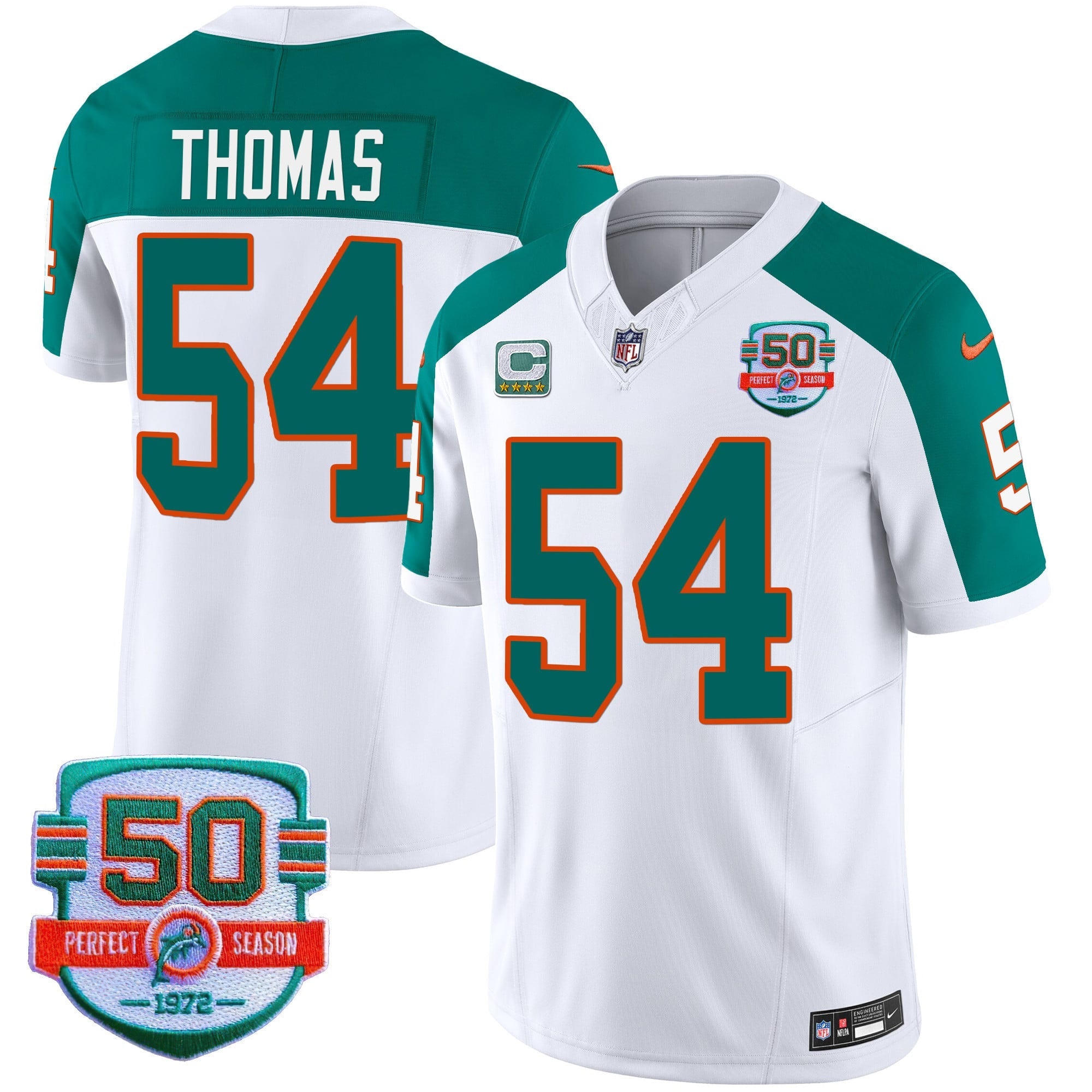 Men's Dolphins Throwback Vapor Jersey - All Stitched