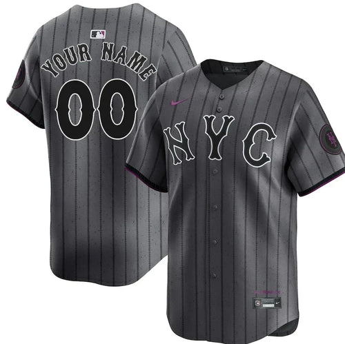 Custom Mets Francisco Graphite 2024 City Connect Limited Player Jersey L21 - All Stitched