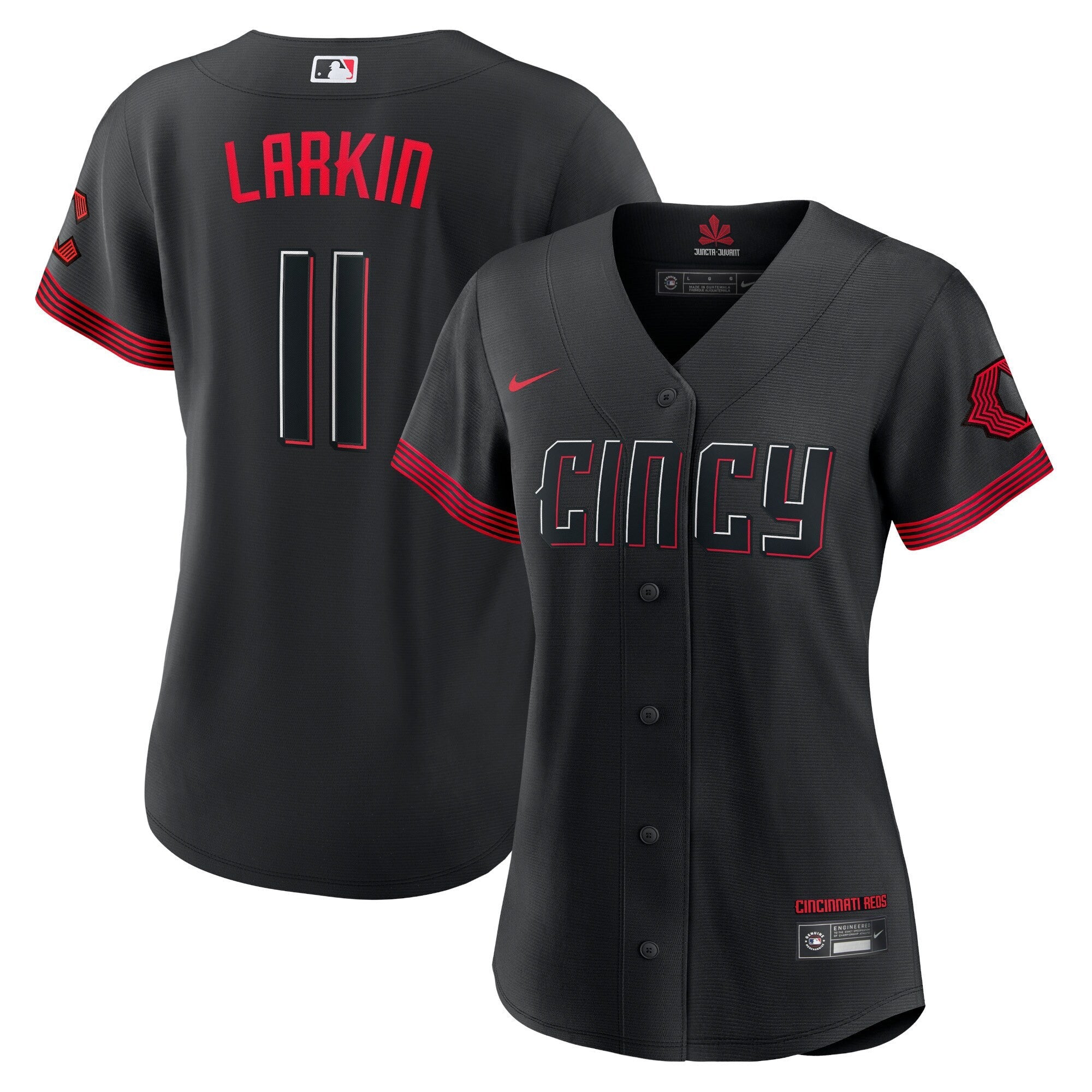 Women's Cincinnati Reds Black 2023 City Connect Flex Jersey - All Stitched
