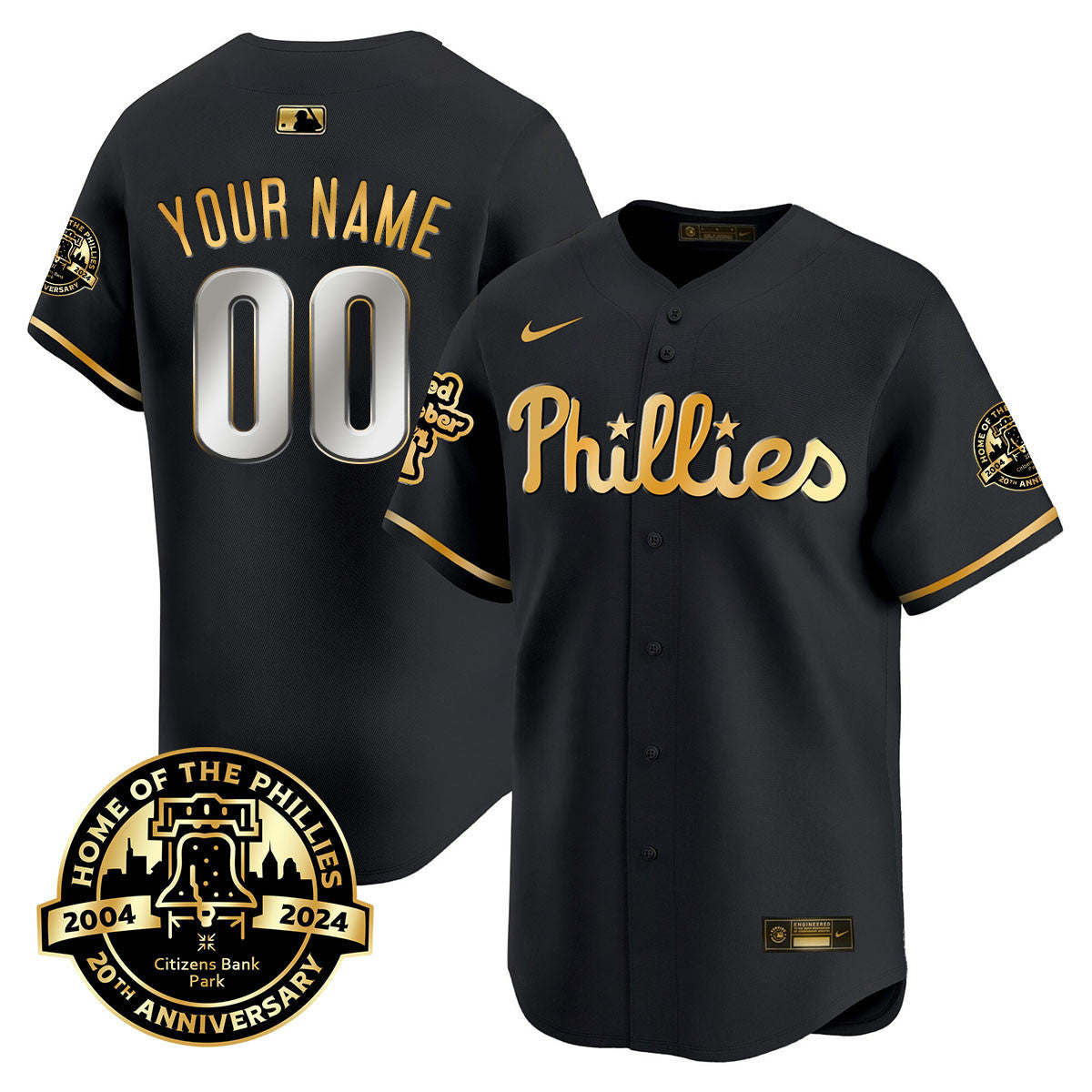 Phillies Citizen Bank Park's 20Th Anniversary Custom Jersey - All Stitched