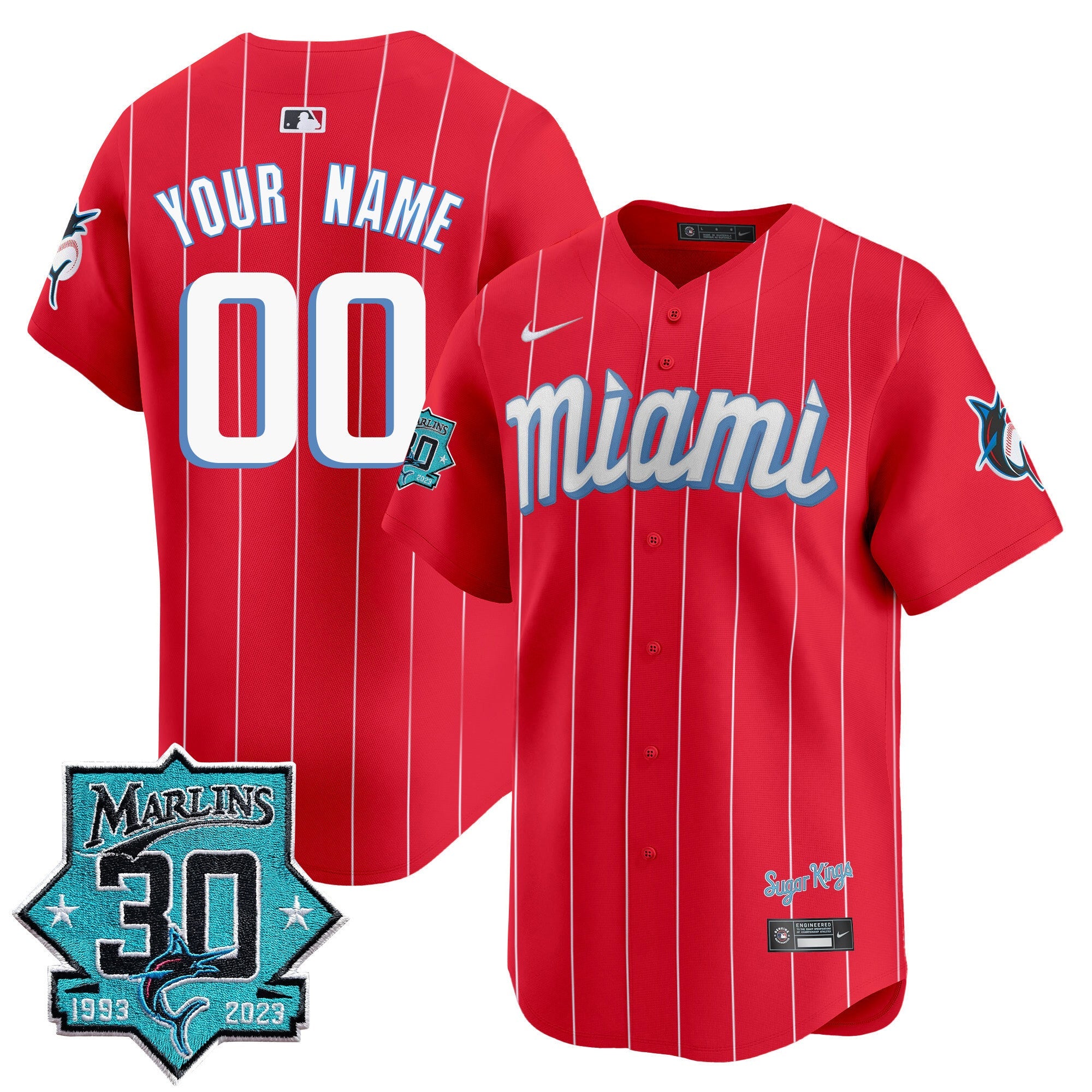 Miami Marlins 30 Seasons Anniversary Patch Vapor Premier Limited Custom Jersey ?All Stitched