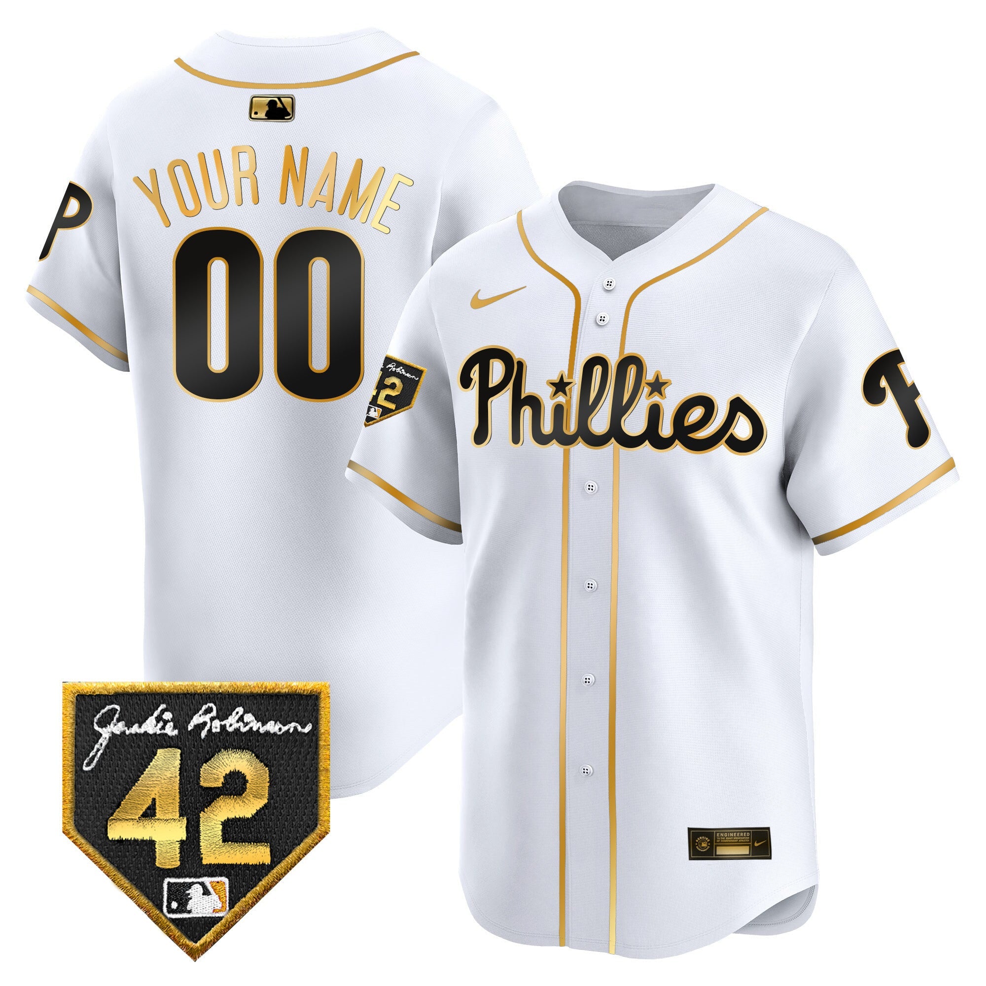 Phillies Jackie 2024 Robinson Patch Vapor Premier Limited Custom Jersey - All Stitched