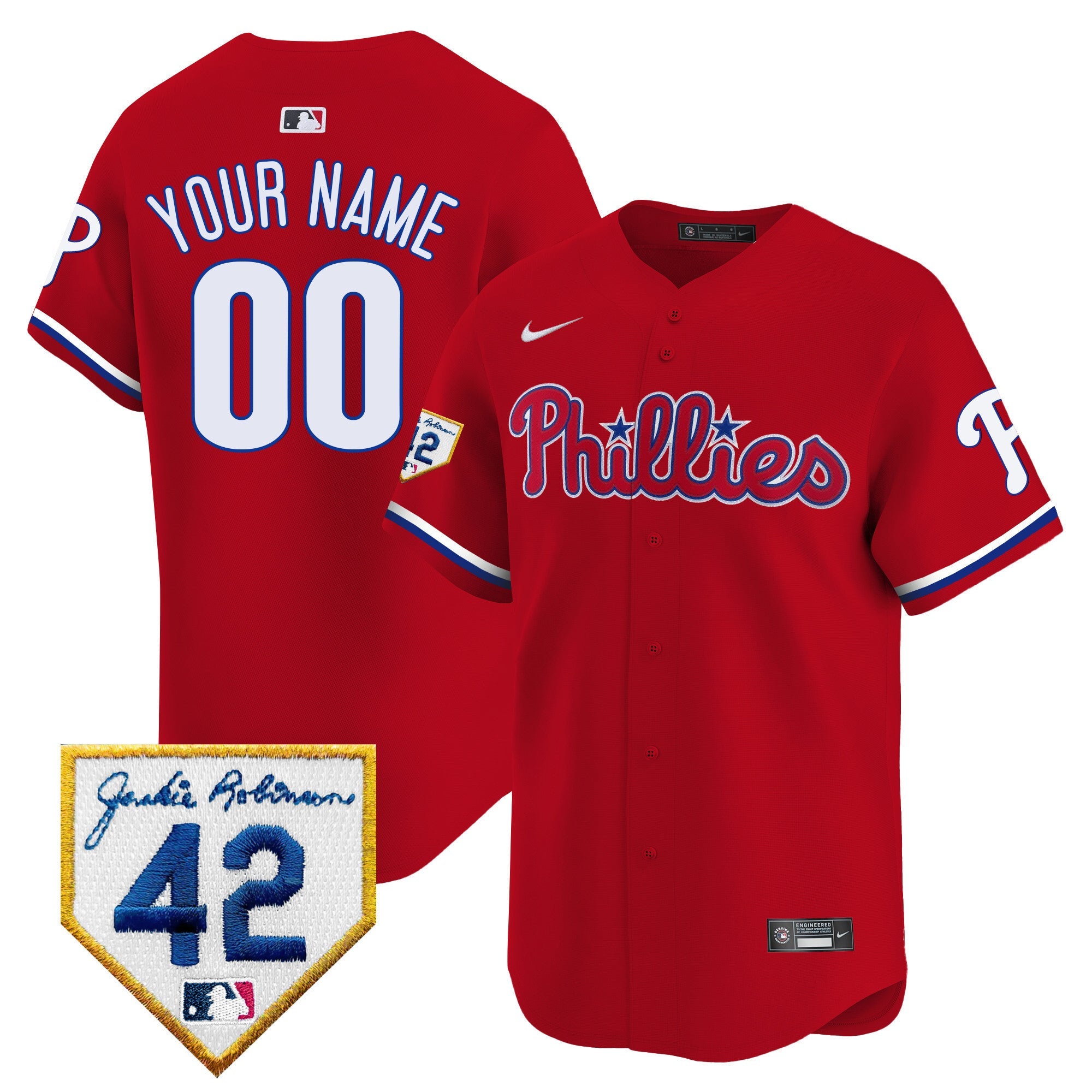 Phillies Jackie 2024 Robinson Patch Vapor Premier Limited Custom Jersey - All Stitched