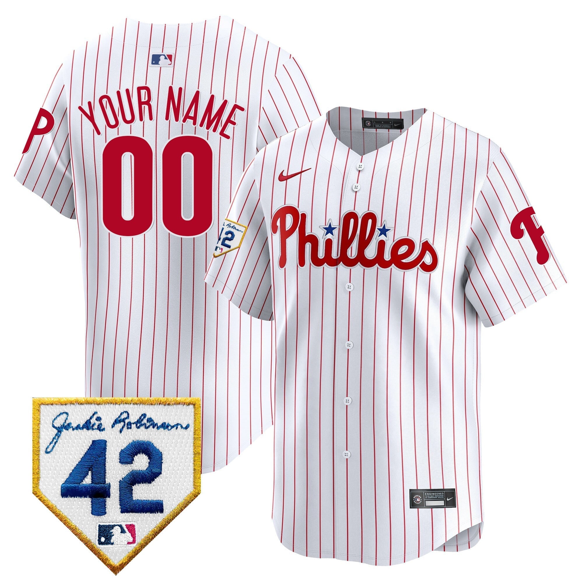 Phillies Jackie 2024 Robinson Patch Vapor Premier Limited Custom Jersey - All Stitched