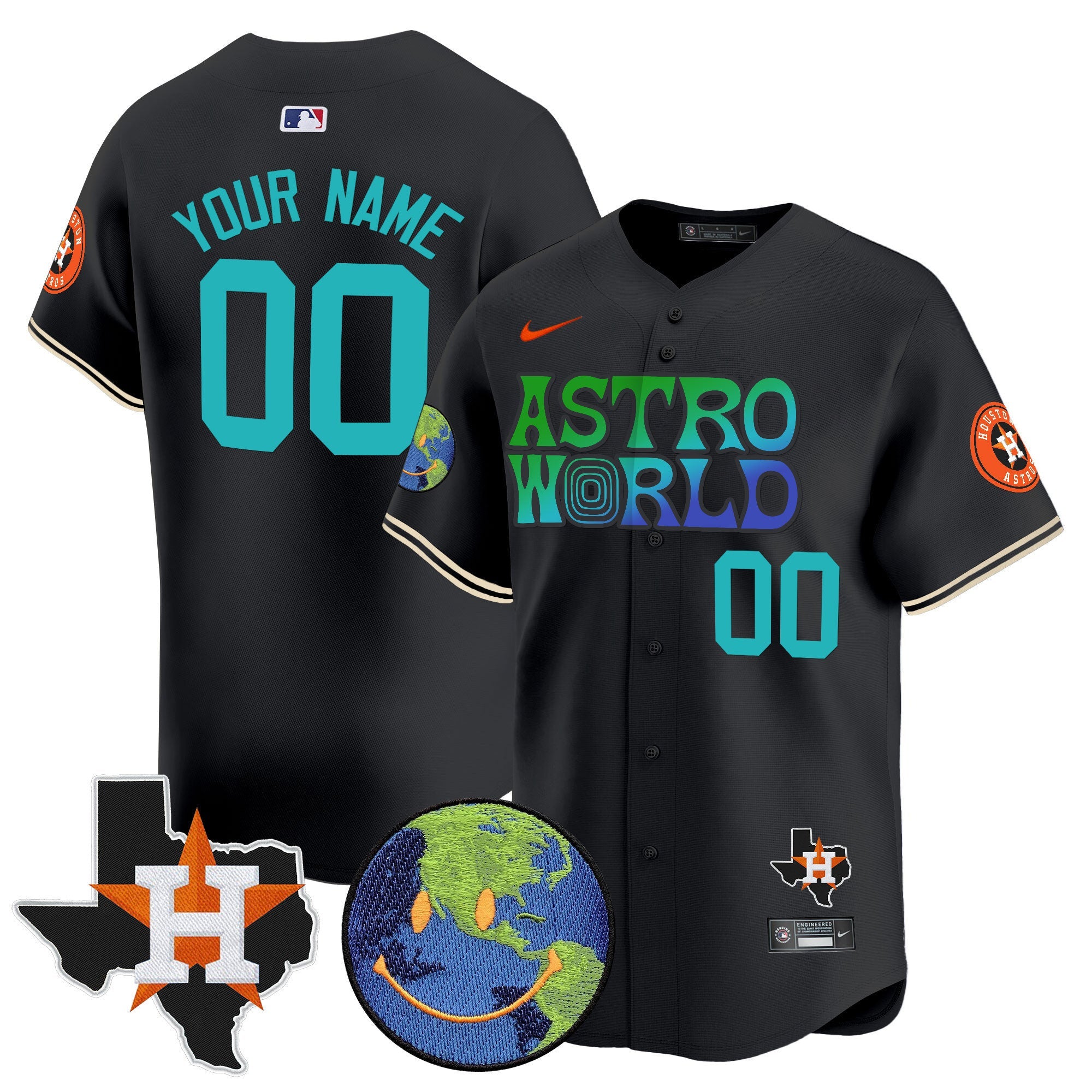Houston Astros Cactus Jack Astro World Vapor Premier Limited Custom Jersey - All Stitched