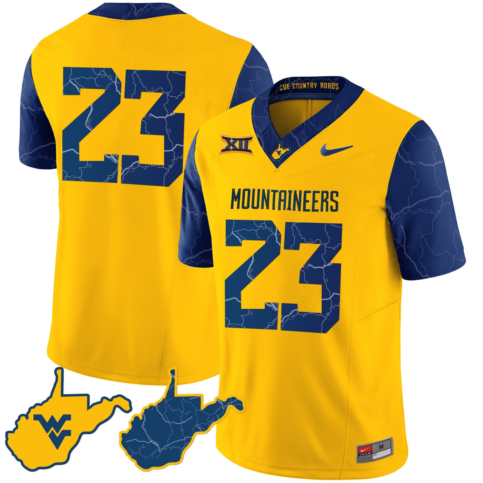 Men's West Virginia Mountaineers 2023 Country Roads Jersey - All Stitched