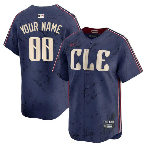Custom Cleveland Guardians Navy 2024 City Connect Limited Jersey TLA - Stitched