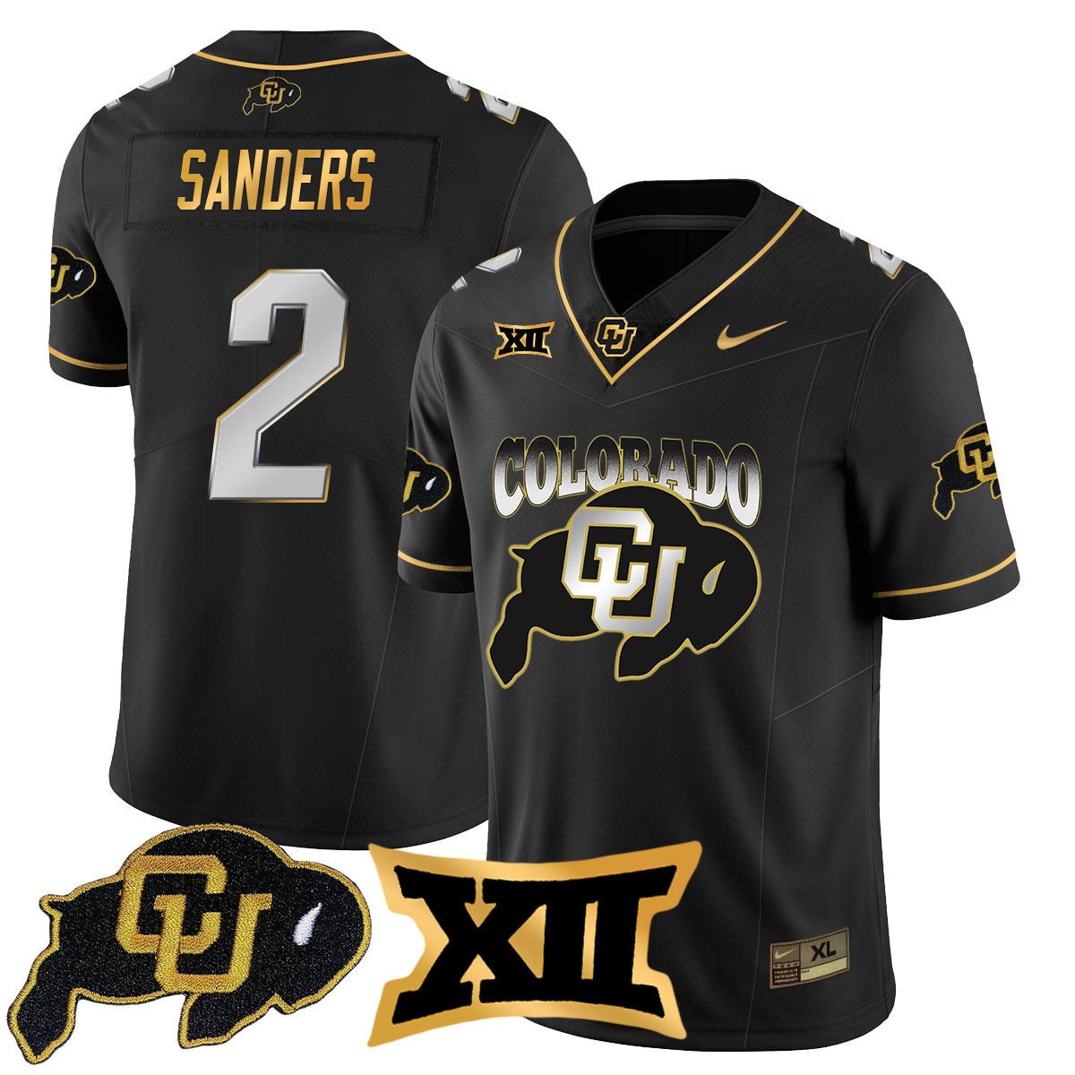 Colorado Buffaloes 2024 Vapor Limited Gold Jersey N2 - All Stitched