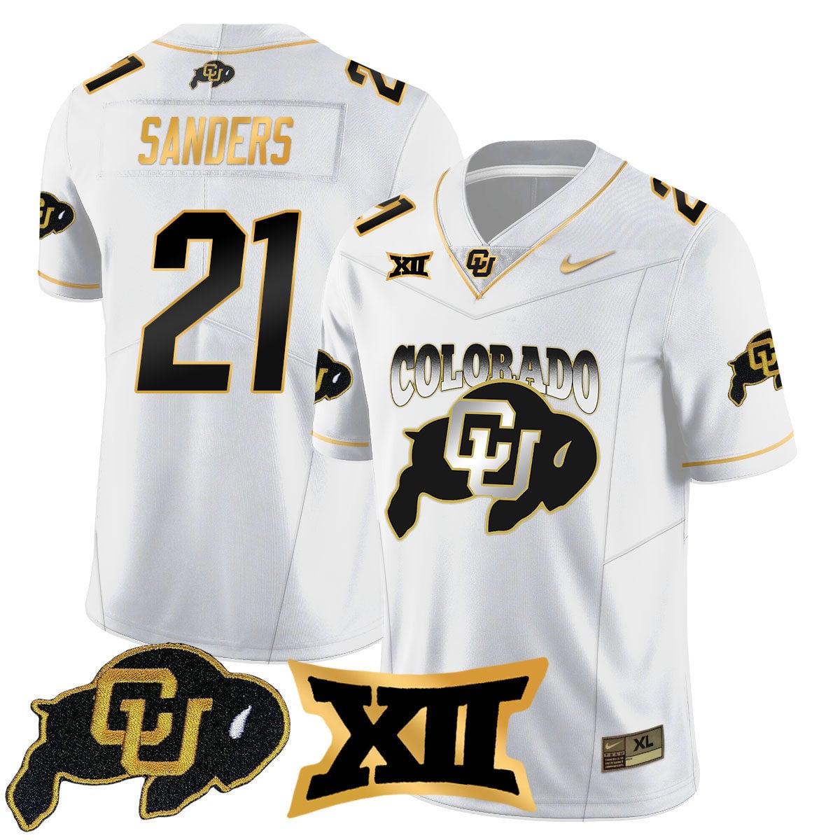 Colorado Buffaloes 2024 Vapor Limited Gold Jersey N2 - All Stitched