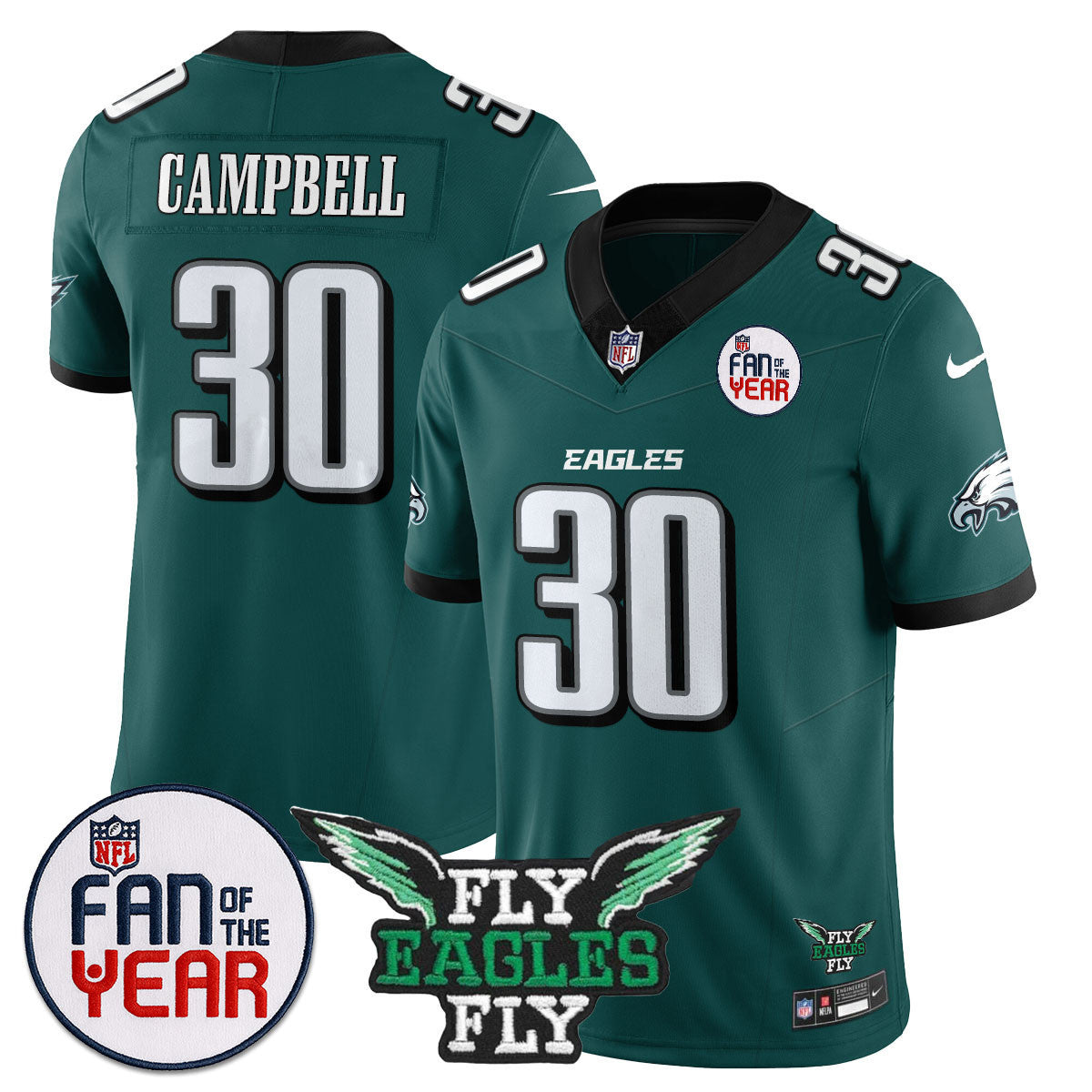 Custom Philadelphia Eagles "Fan Of The Year" Jersey - All Stitched