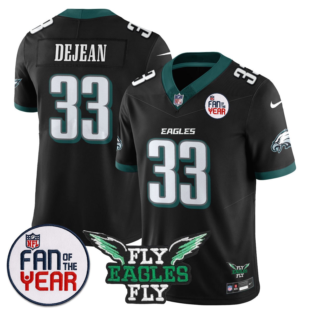 Custom Philadelphia Eagles "Fan Of The Year" Jersey - All Stitched