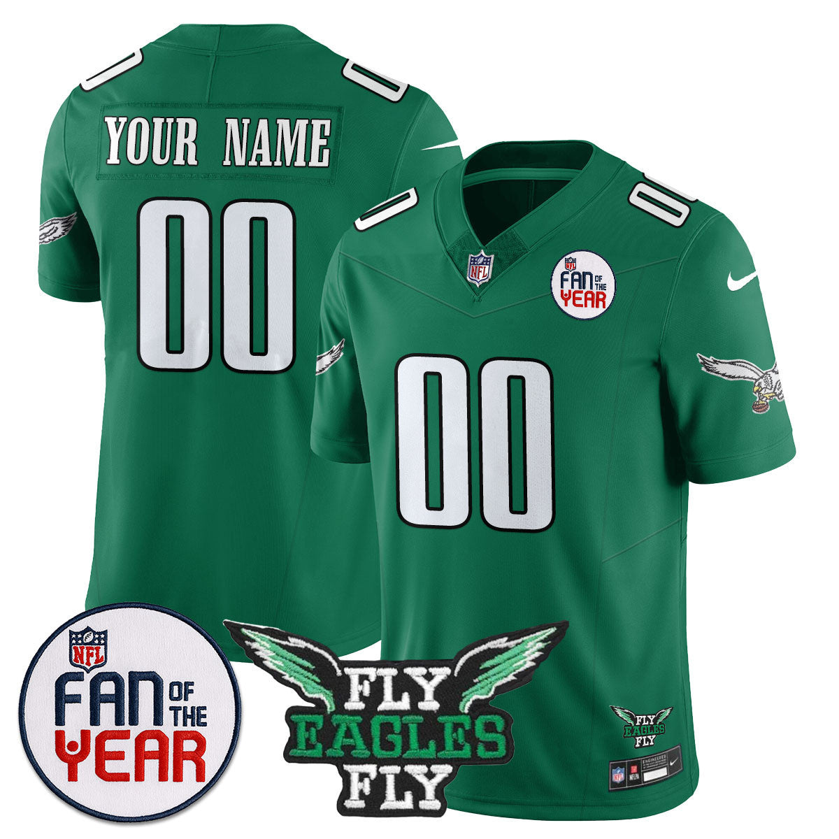 Custom Philadelphia Eagles "Fan Of The Year" Jersey - All Stitched