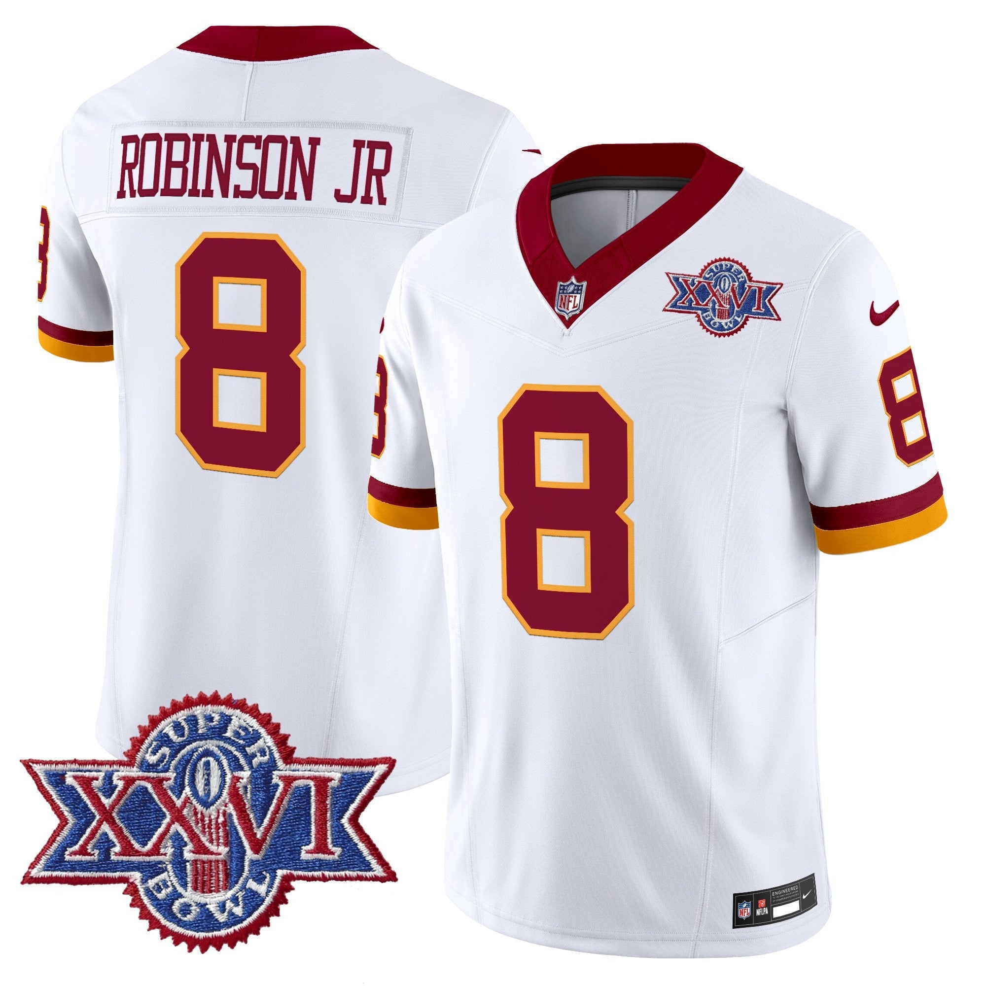 Washington Commanders Throwback 1992 Super Bowl XXVI Patch Vapor Limited Jersey - All Stitched