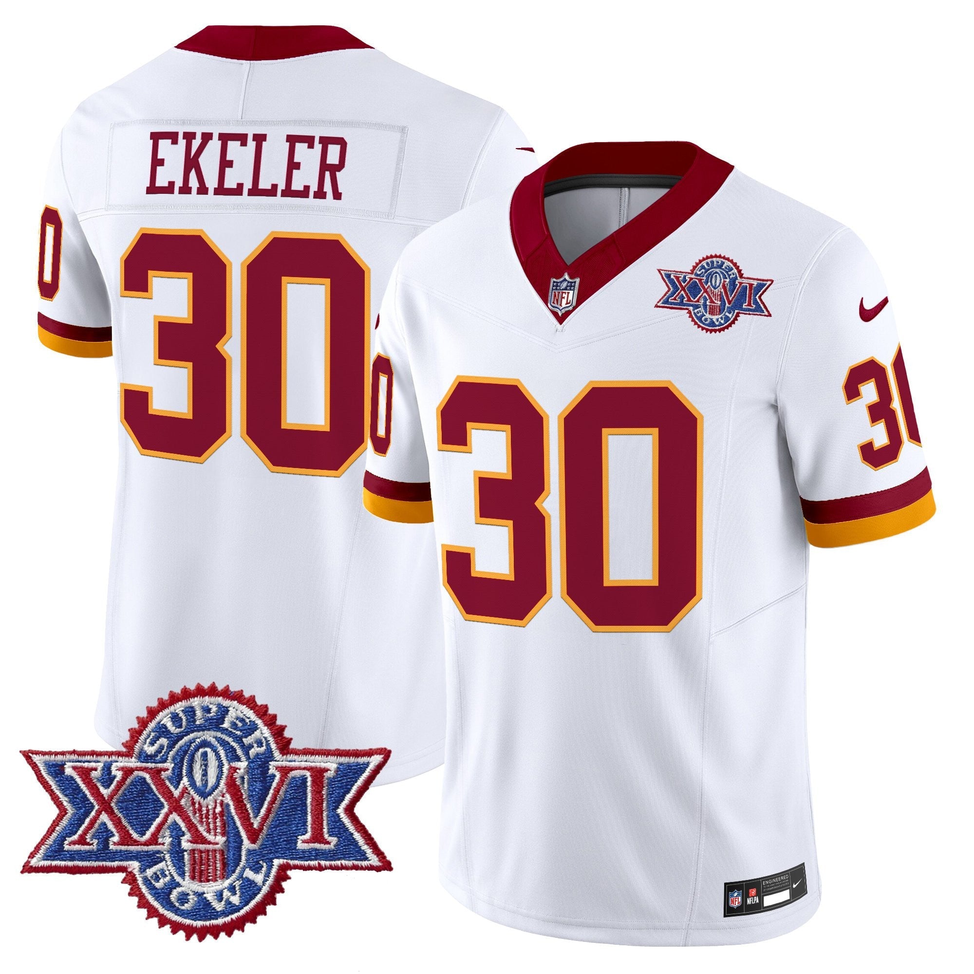 Washington Commanders Throwback 1992 Super Bowl XXVI Patch Vapor Limited Jersey - All Stitched
