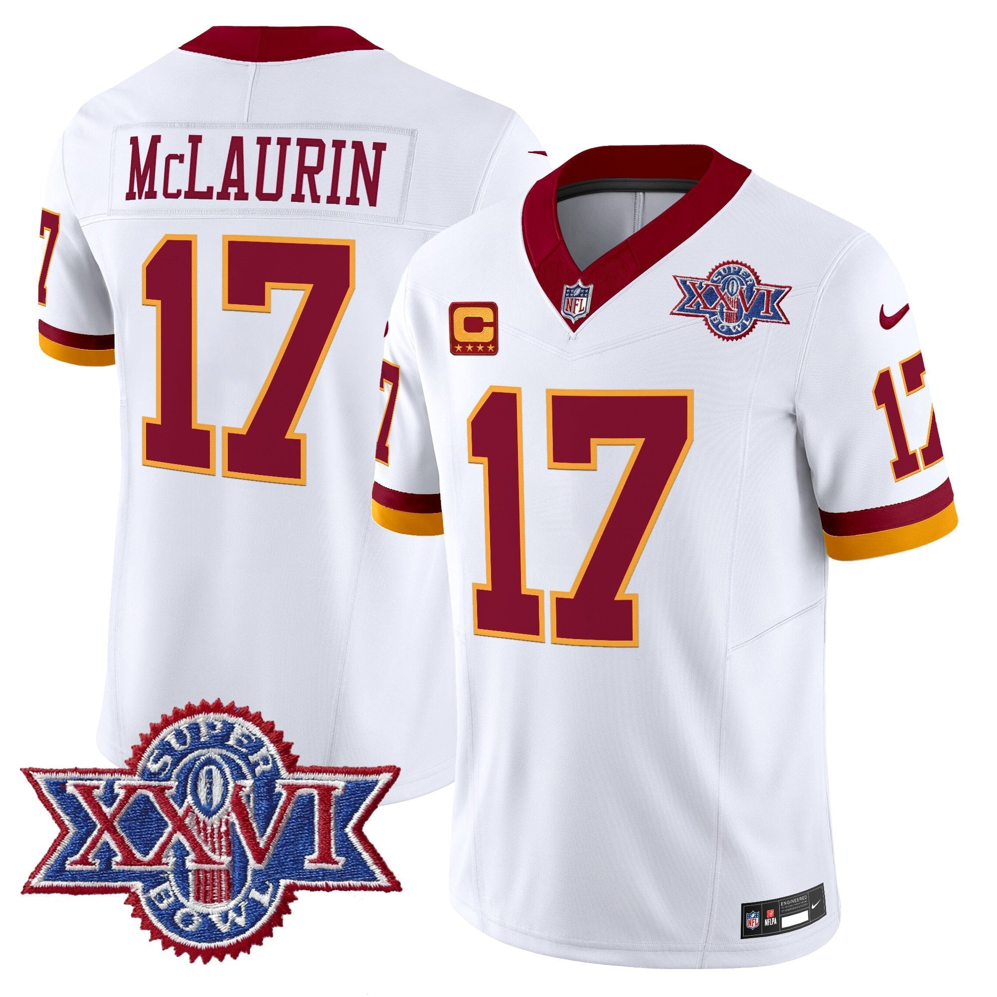 Washington Commanders Throwback 1992 Super Bowl XXVI Patch Vapor Limited Jersey - All Stitched