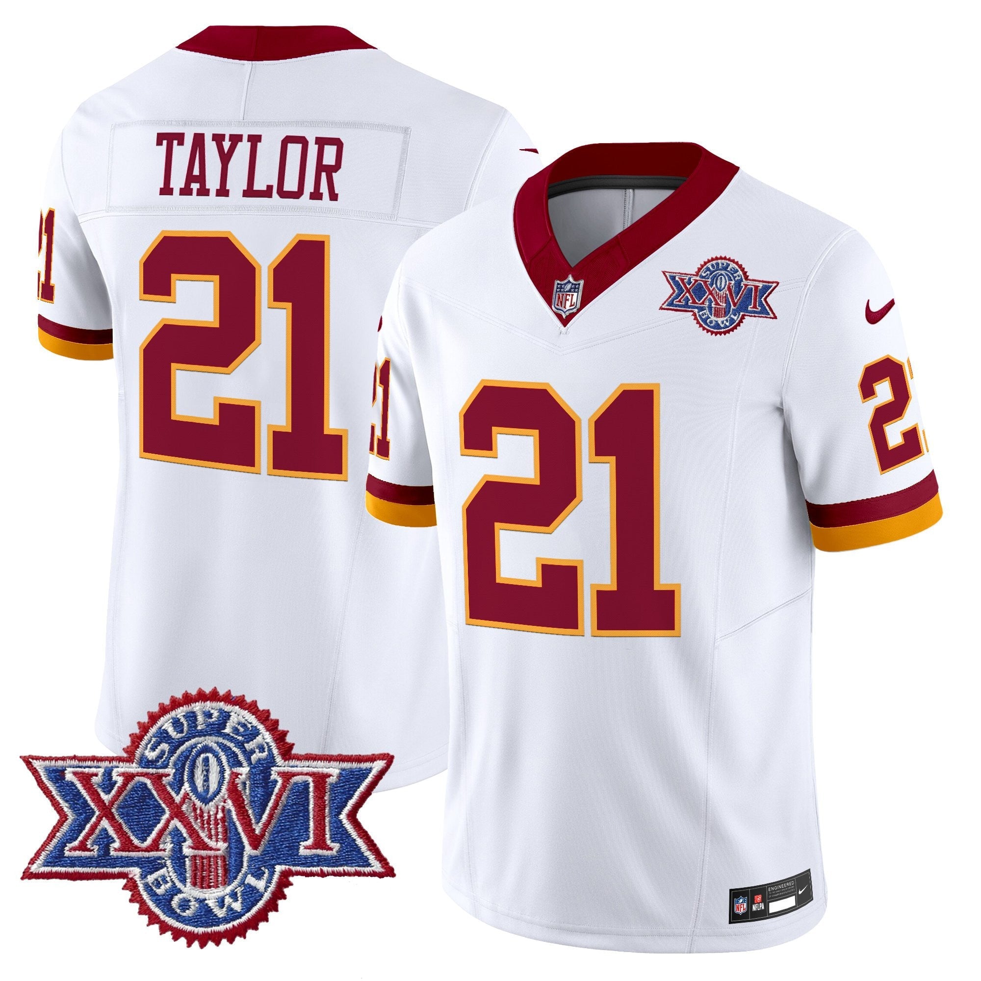 Washington Commanders Throwback 1992 Super Bowl XXVI Patch Vapor Limited Jersey - All Stitched
