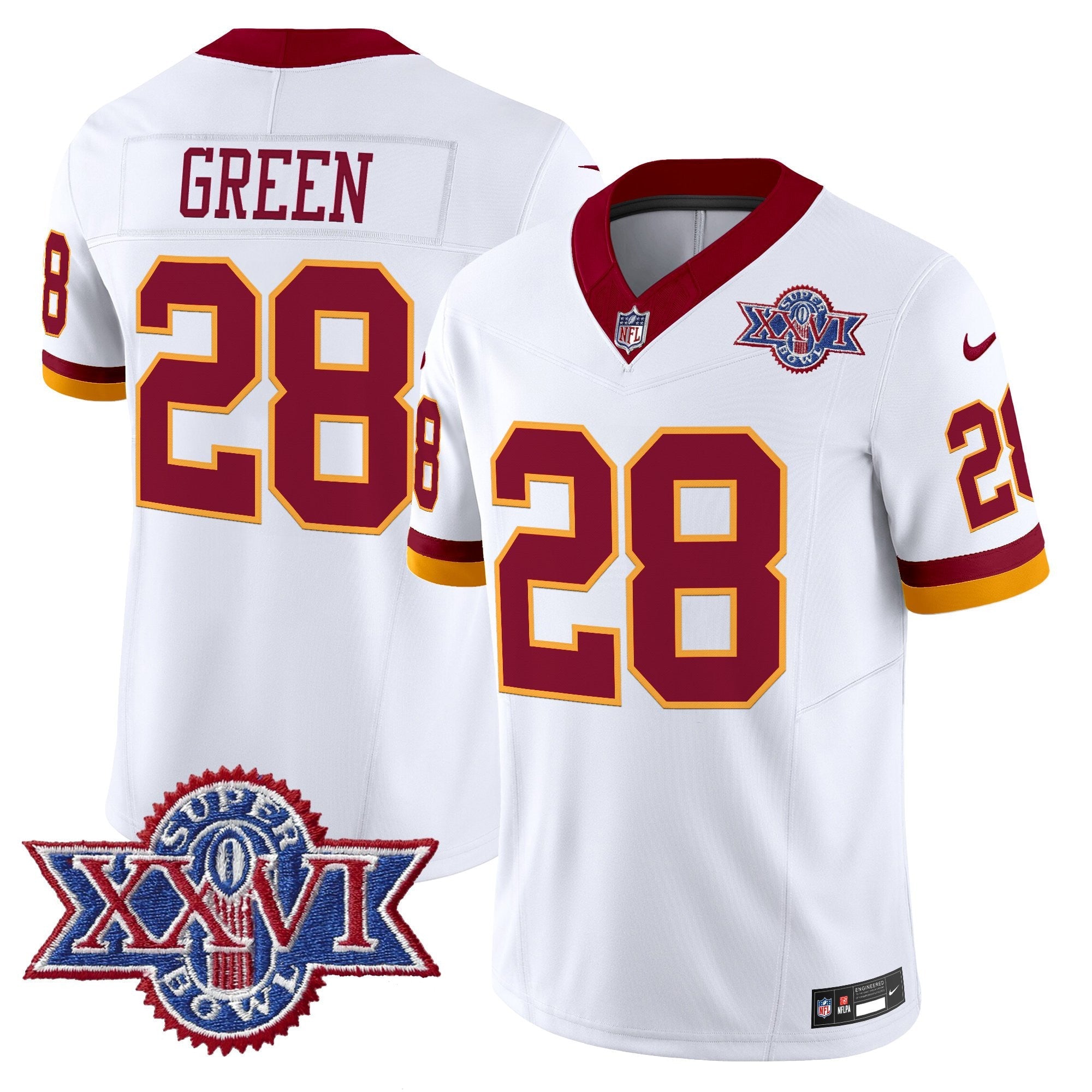 Washington Commanders Throwback 1992 Super Bowl XXVI Patch Vapor Limited Jersey - All Stitched