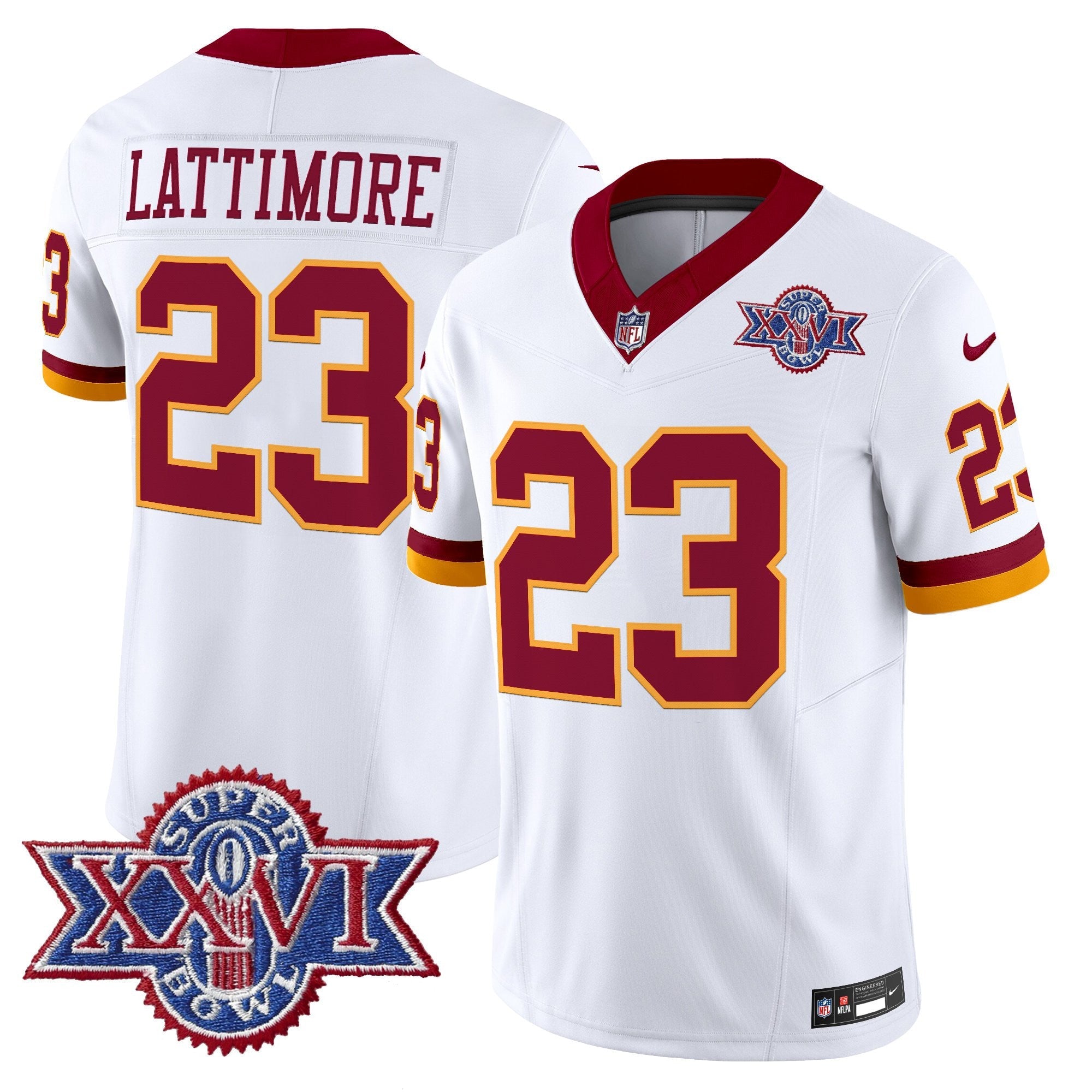 Washington Commanders Throwback 1992 Super Bowl XXVI Patch Vapor Limited Jersey - All Stitched