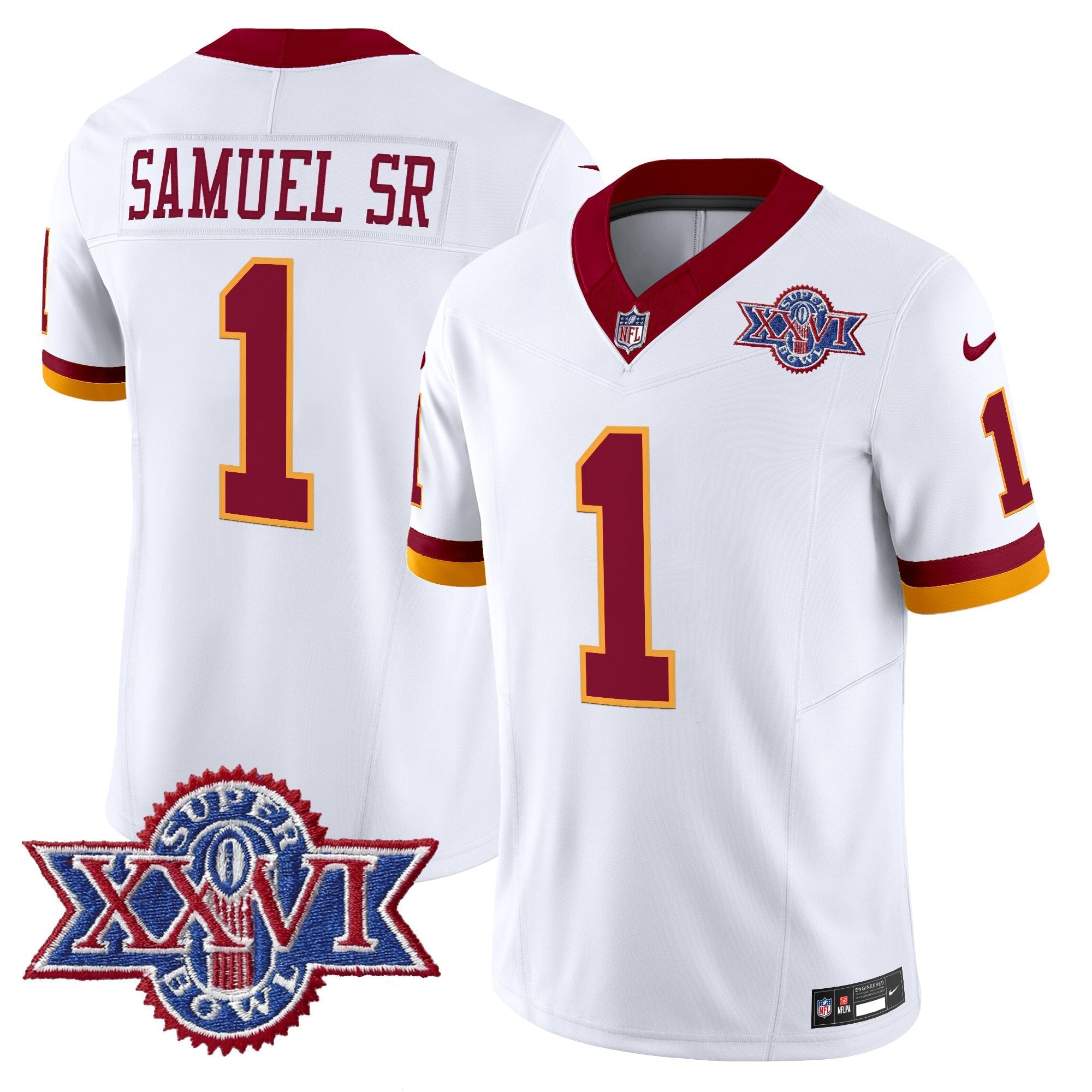 Washington Commanders Throwback 1992 Super Bowl XXVI Patch Vapor Limited Jersey - All Stitched