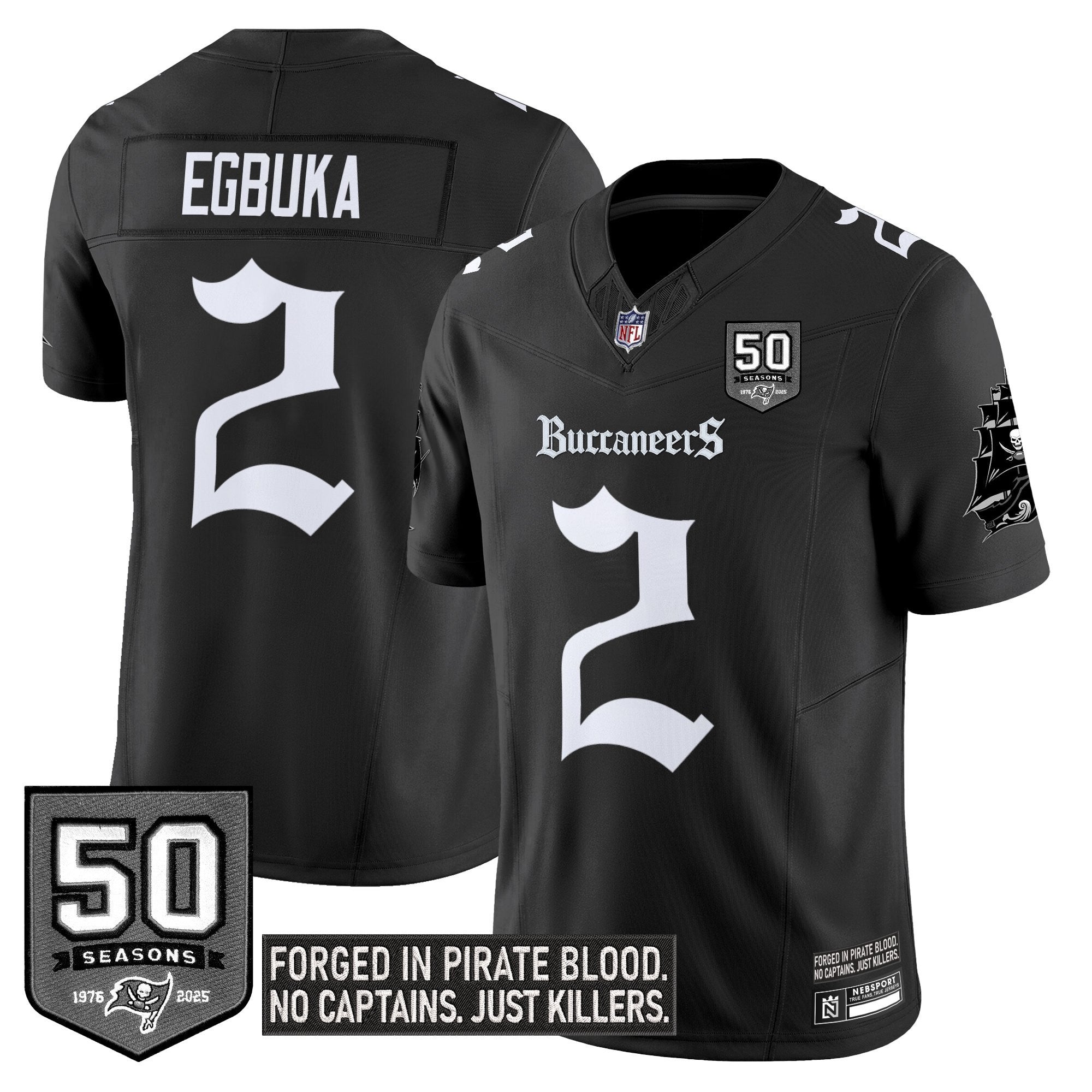 Women's Tampa Bay Buccaneers 'Gothic Pirate Shadows Edition' Limited Jersey V3 - All Stitched