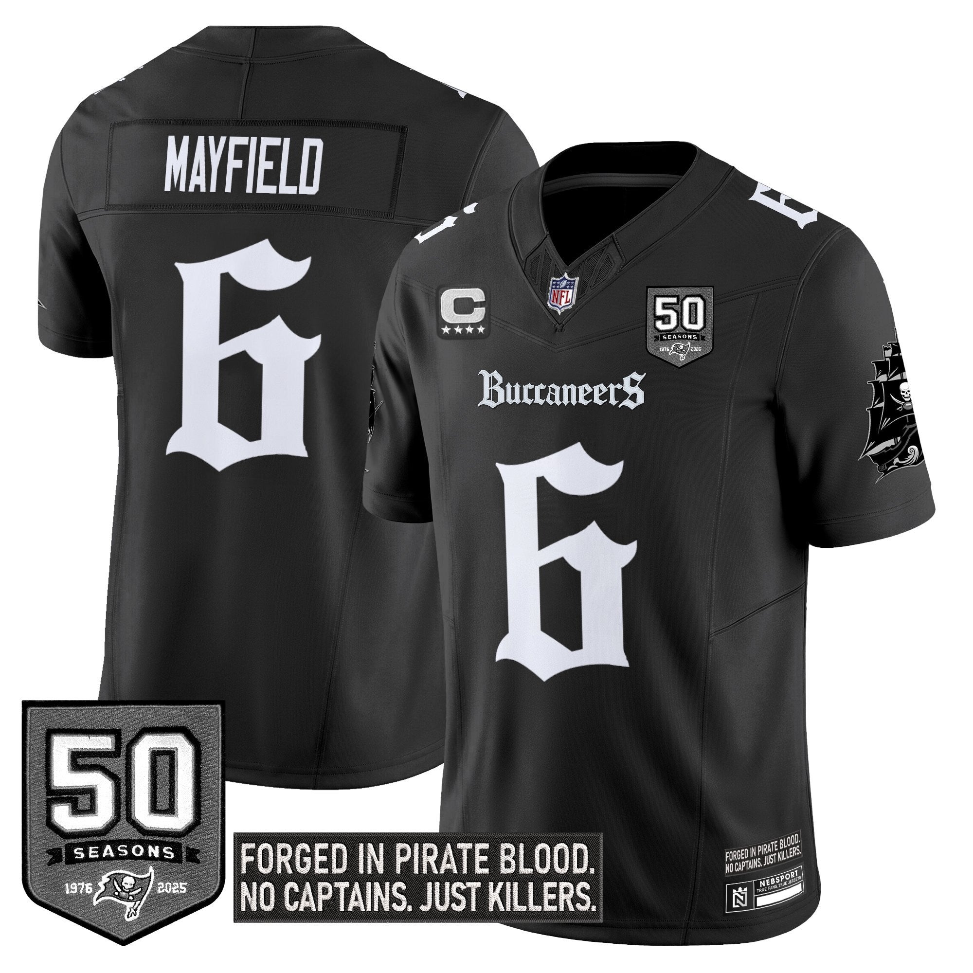 Men's Tampa Bay Buccaneers 'Gothic Pirate Shadows Edition' Limited Jersey V3 - All Stitched