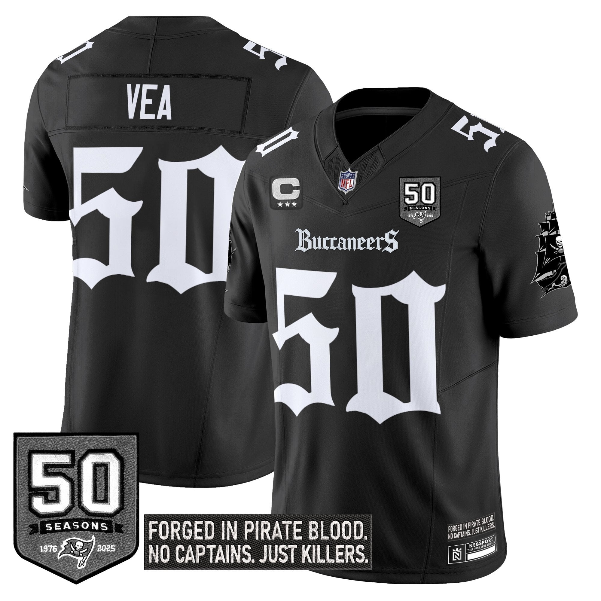 Women's Tampa Bay Buccaneers 'Gothic Pirate Shadows Edition' Limited Jersey V3 - All Stitched