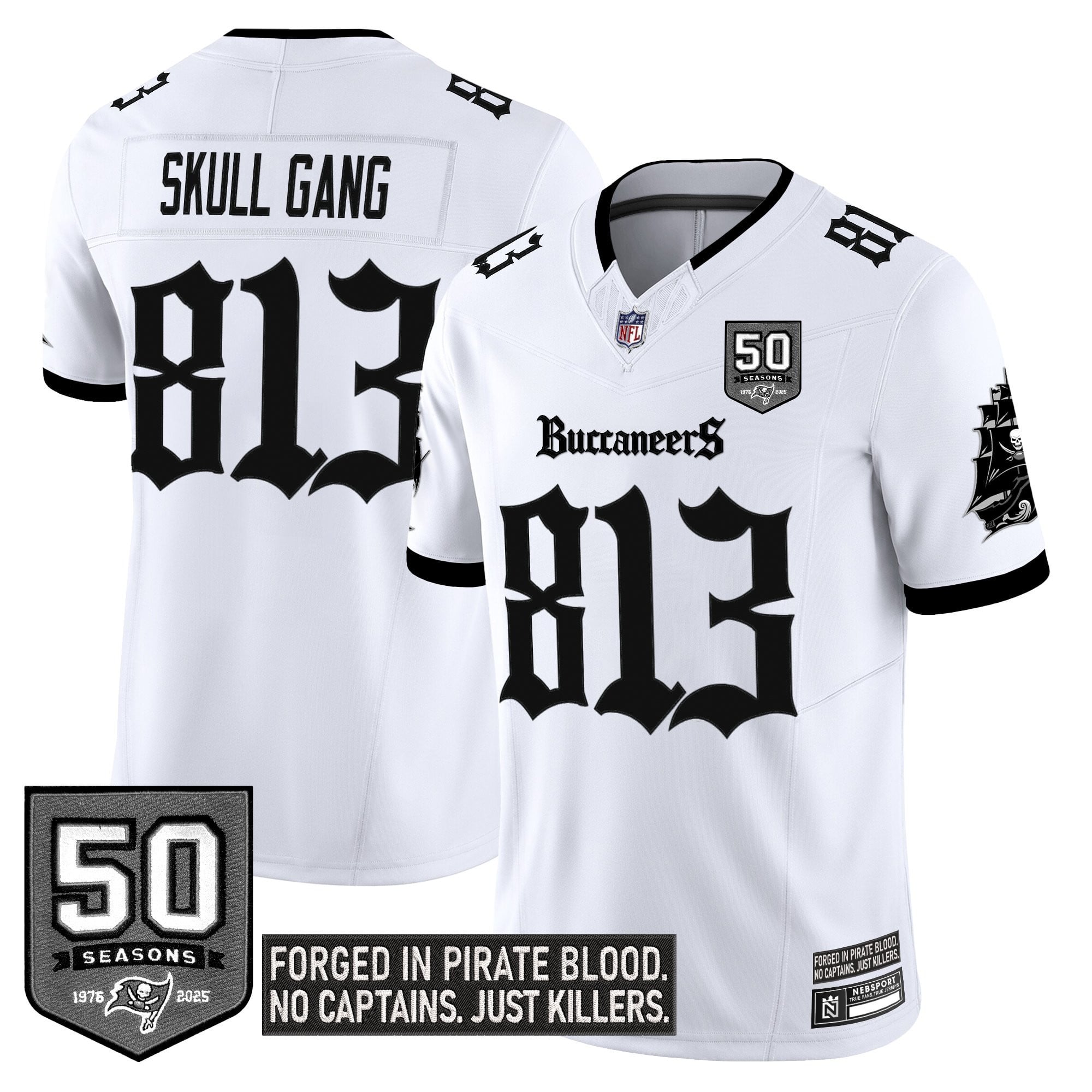 Youth's Tampa Bay Buccaneers 'Gothic Pirate Shadows Edition' Limited Jersey V3 - All Stitched