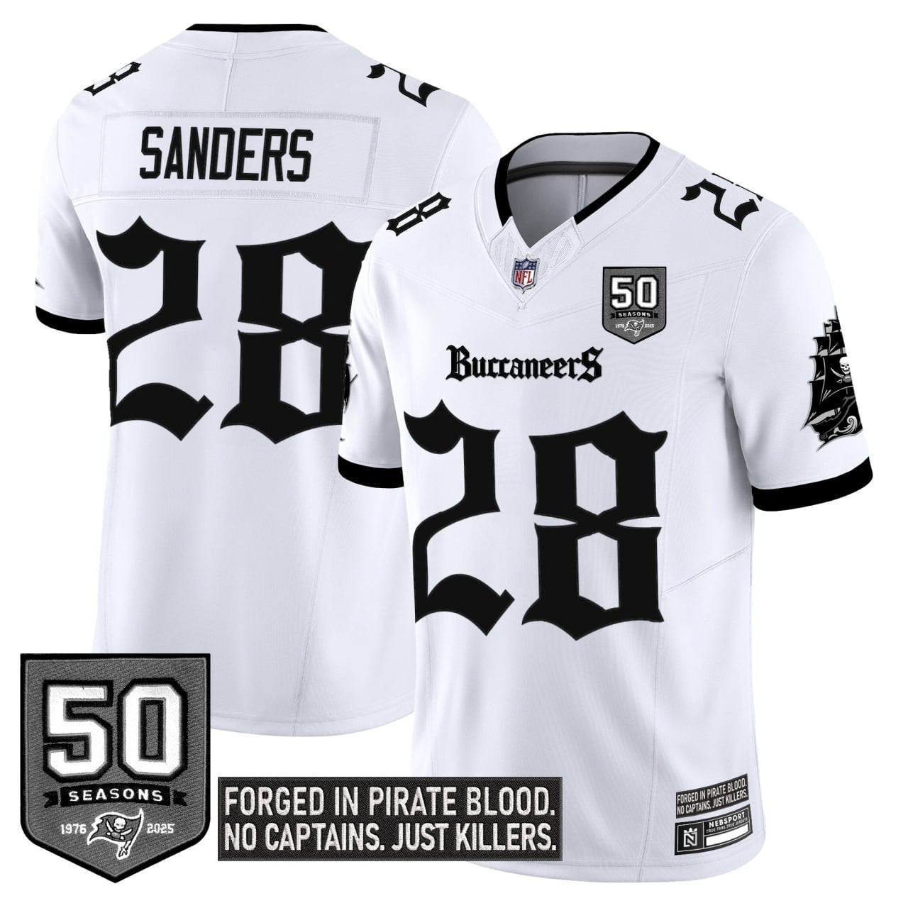 Women's Tampa Bay Buccaneers 'Gothic Pirate Shadows Edition' Limited Jersey V3 - All Stitched
