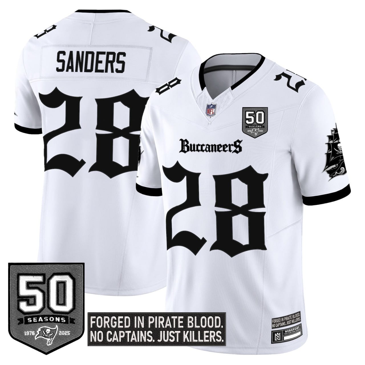 Youth's Tampa Bay Buccaneers 'Gothic Pirate Shadows Edition' Limited Jersey V3 - All Stitched