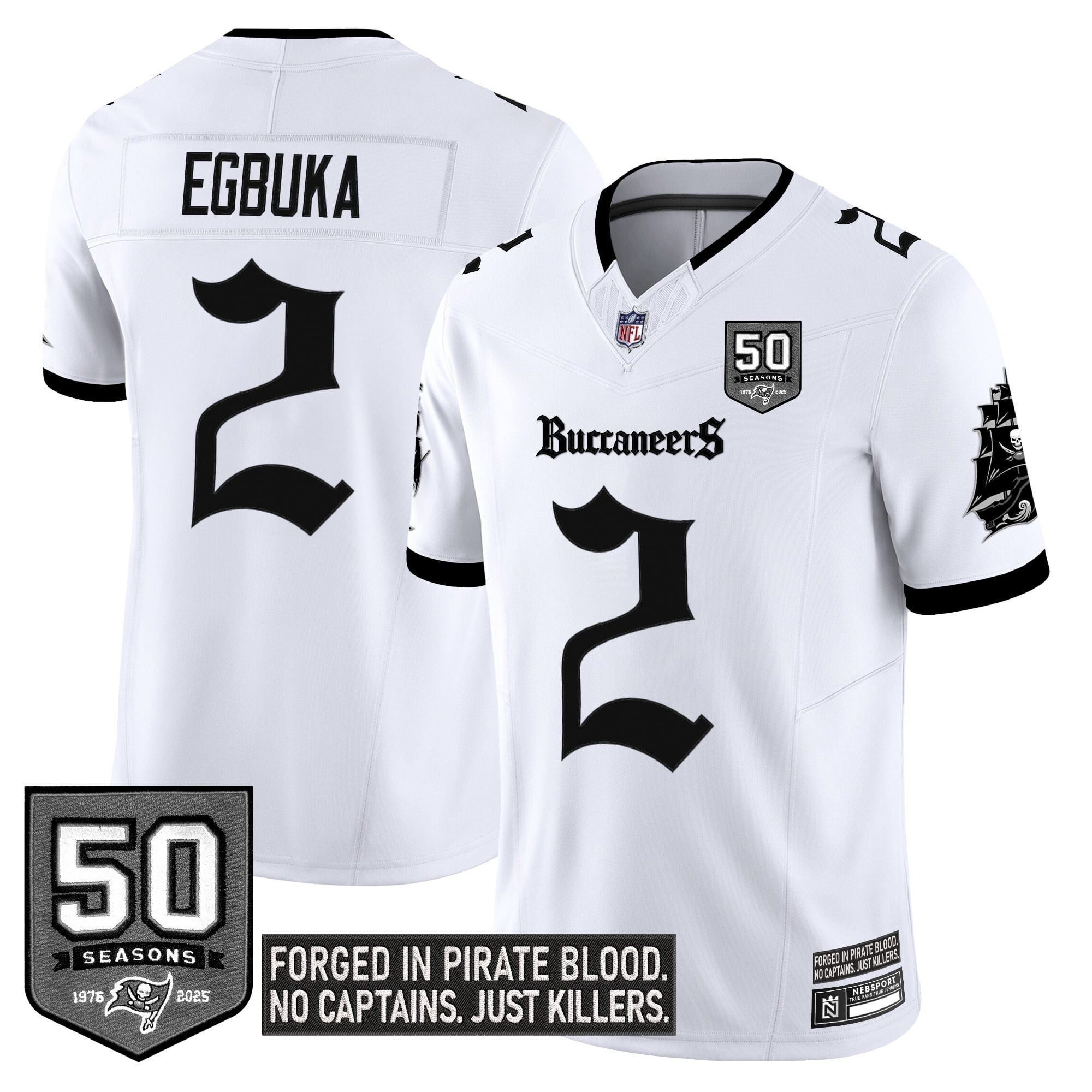 Women's Tampa Bay Buccaneers 'Gothic Pirate Shadows Edition' Limited Jersey V3 - All Stitched