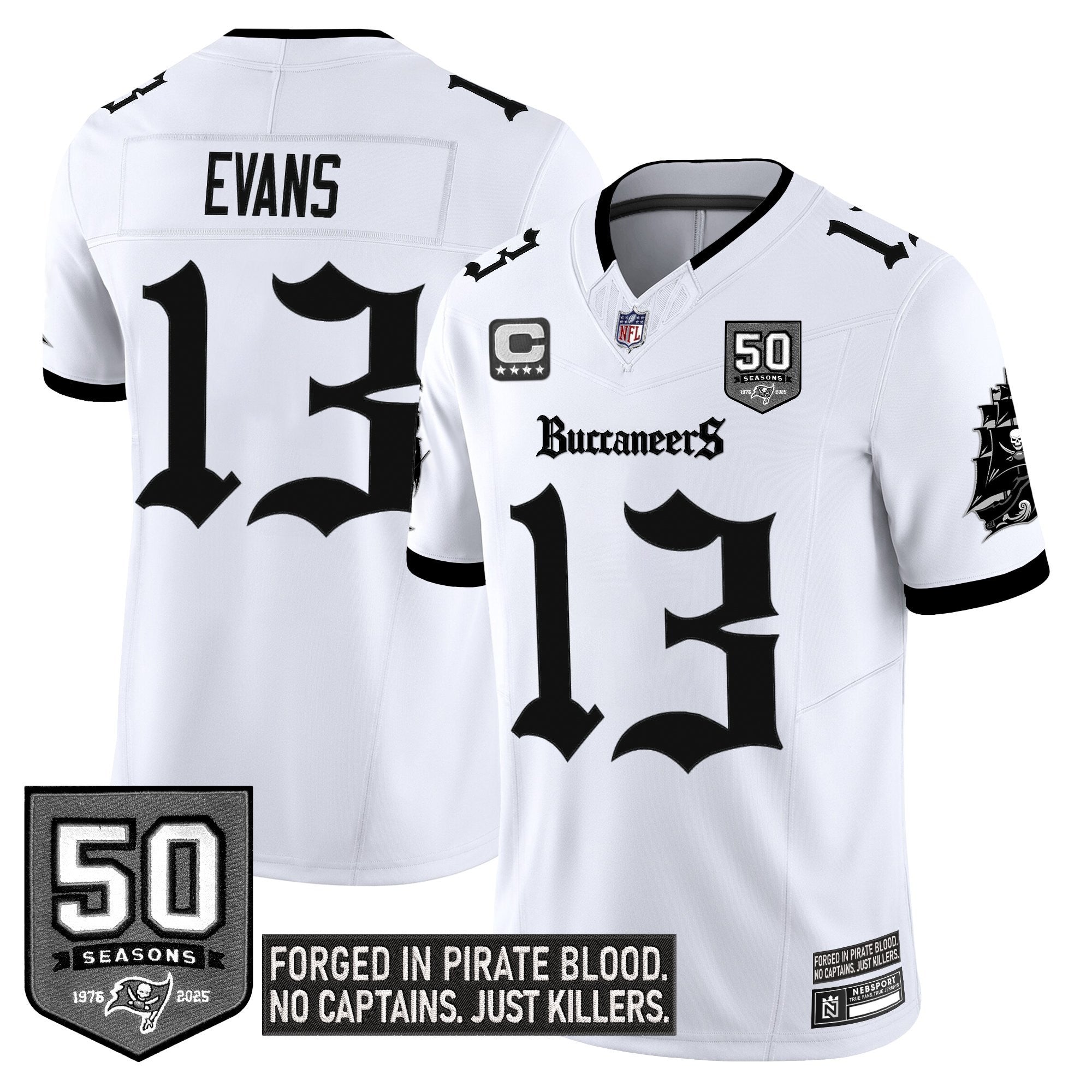 Women's Tampa Bay Buccaneers 'Gothic Pirate Shadows Edition' Limited Jersey V3 - All Stitched