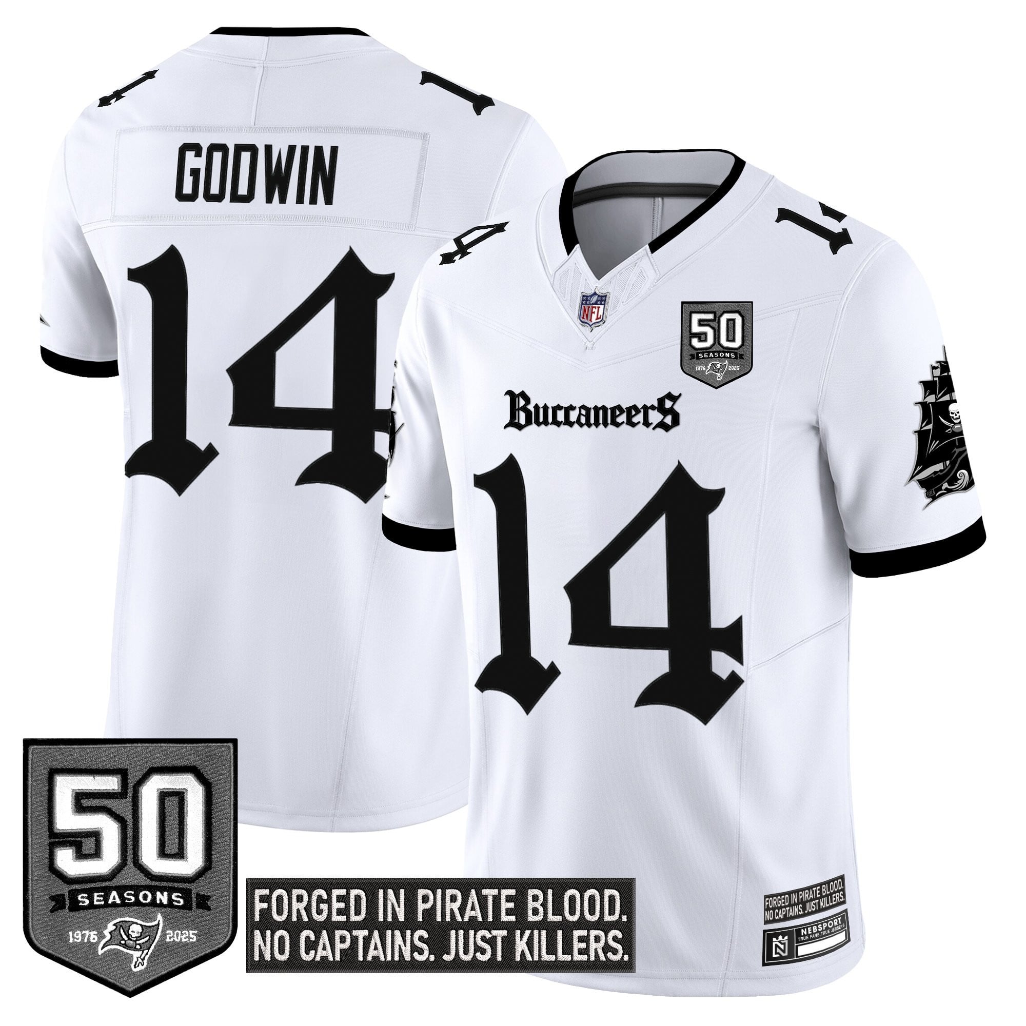 Women's Tampa Bay Buccaneers 'Gothic Pirate Shadows Edition' Limited Jersey V3 - All Stitched