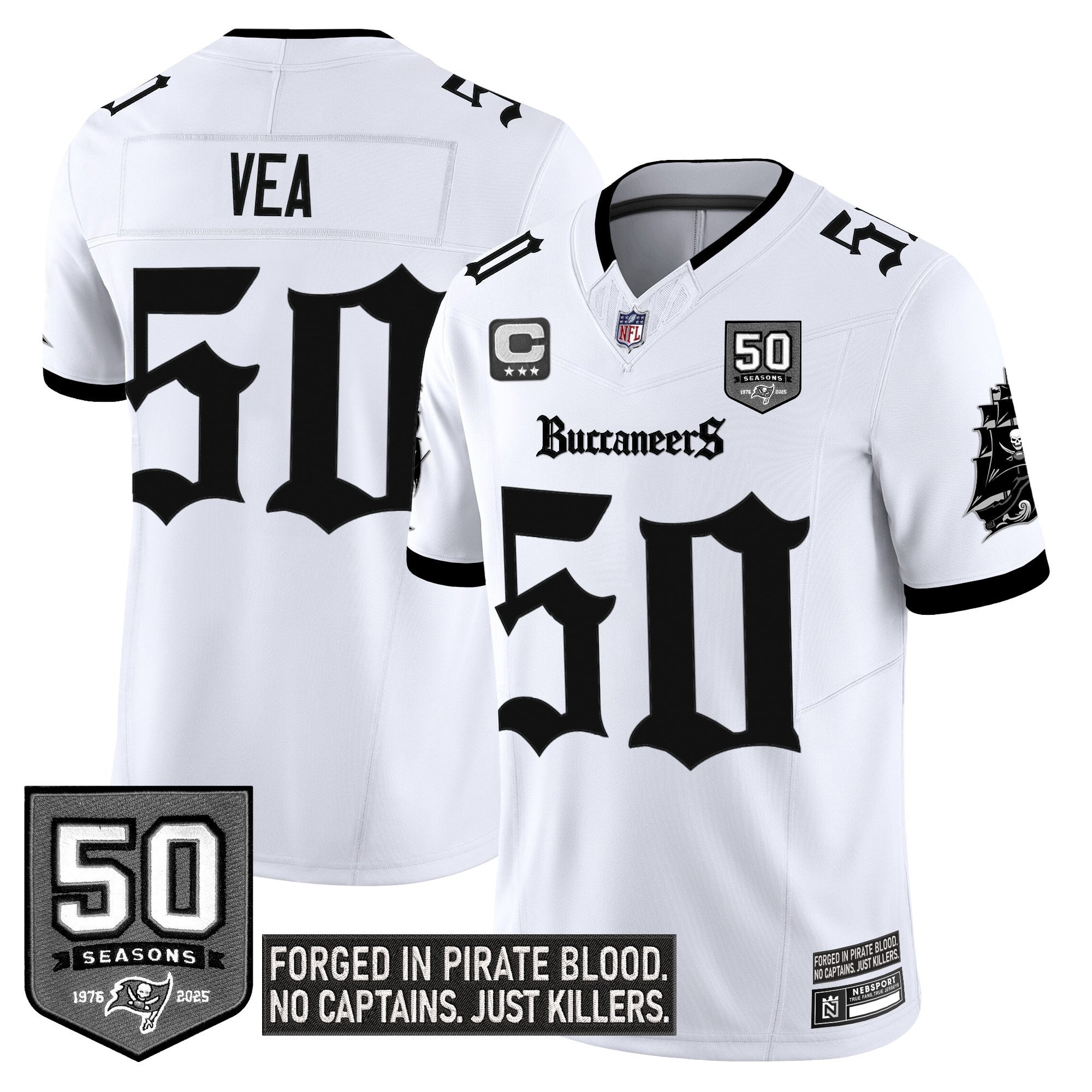 Youth's Tampa Bay Buccaneers 'Gothic Pirate Shadows Edition' Limited Jersey V3 - All Stitched