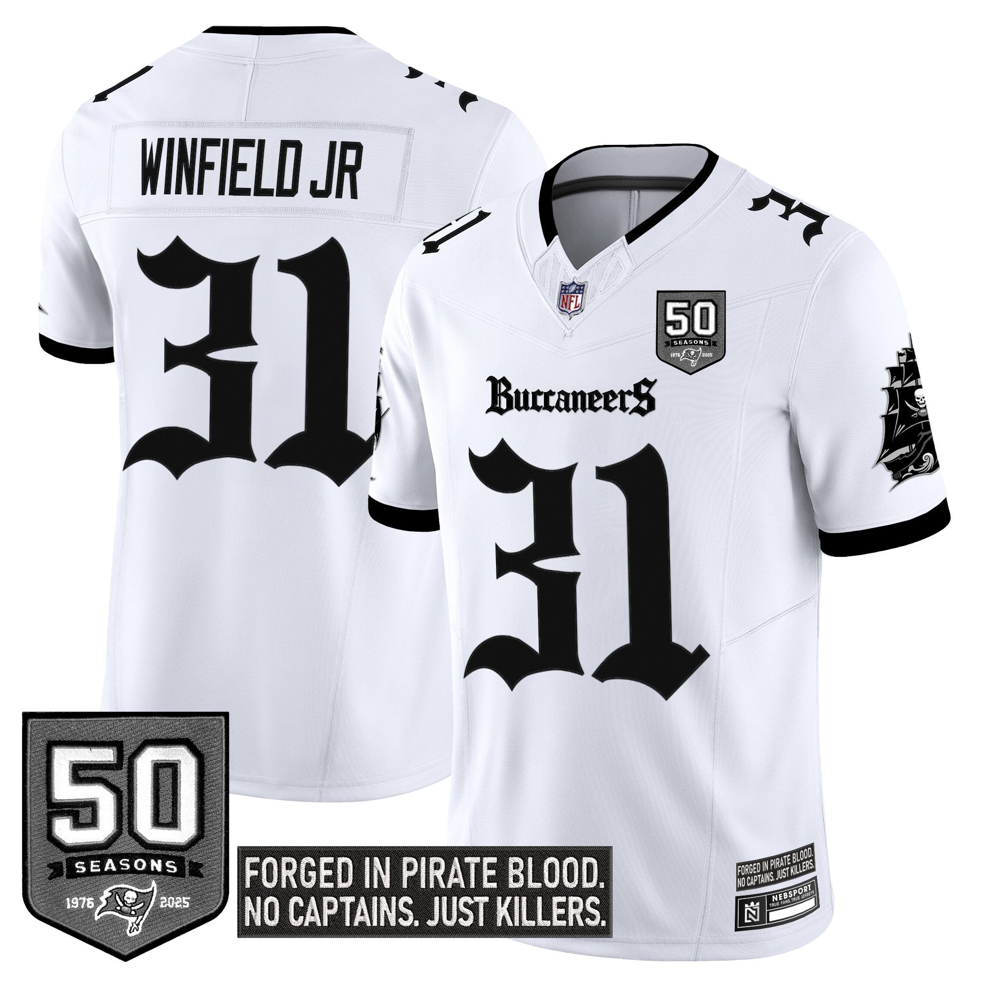 Youth's Tampa Bay Buccaneers 'Gothic Pirate Shadows Edition' Limited Jersey V3 - All Stitched