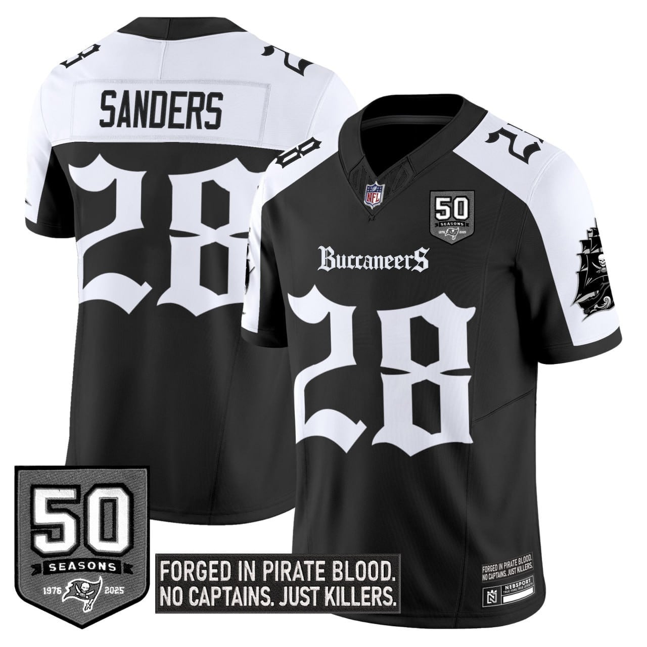 Women's Tampa Bay Buccaneers 'Gothic Pirate Shadows Edition' Limited Jersey V3 - All Stitched