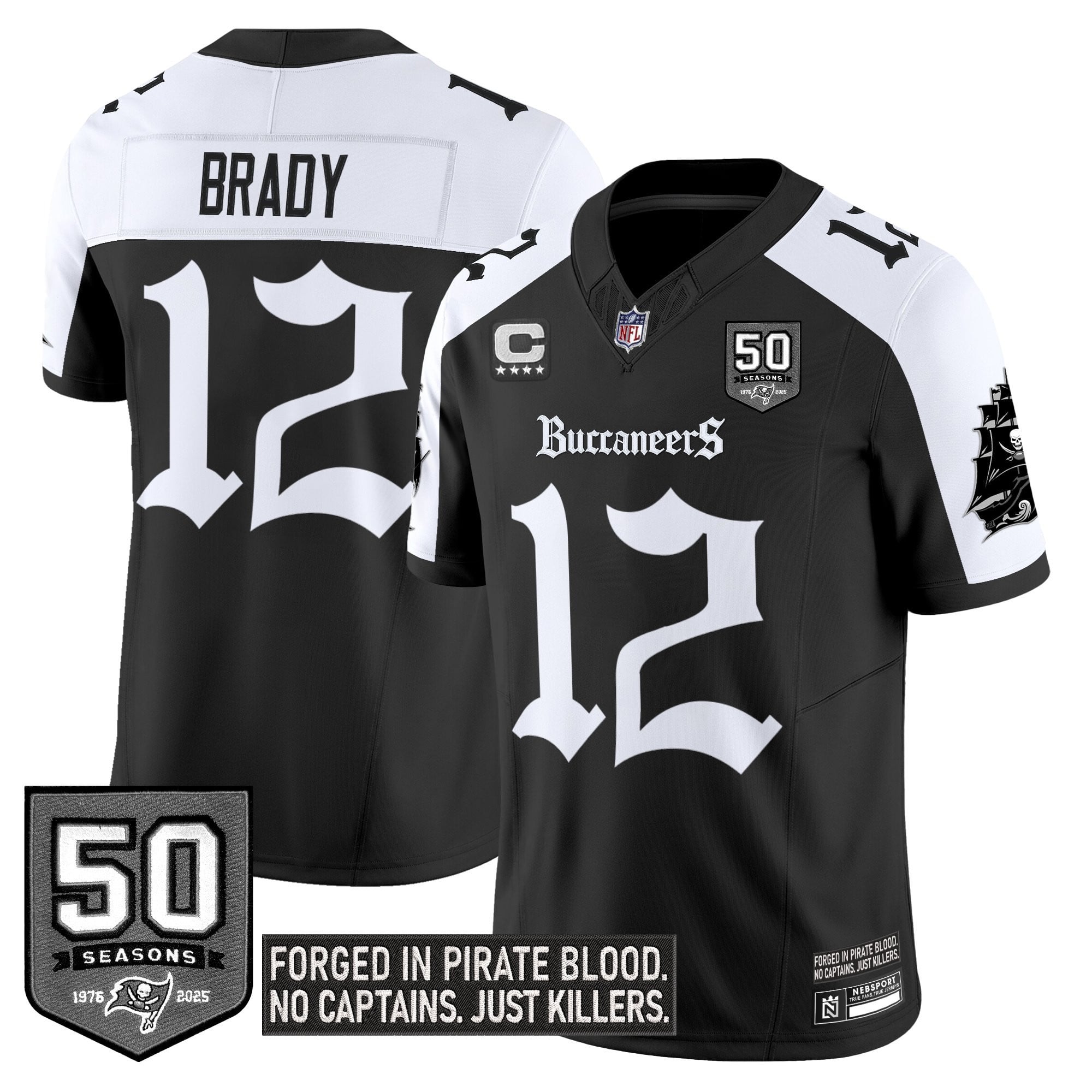 Youth's Tampa Bay Buccaneers 'Gothic Pirate Shadows Edition' Limited Jersey V3 - All Stitched