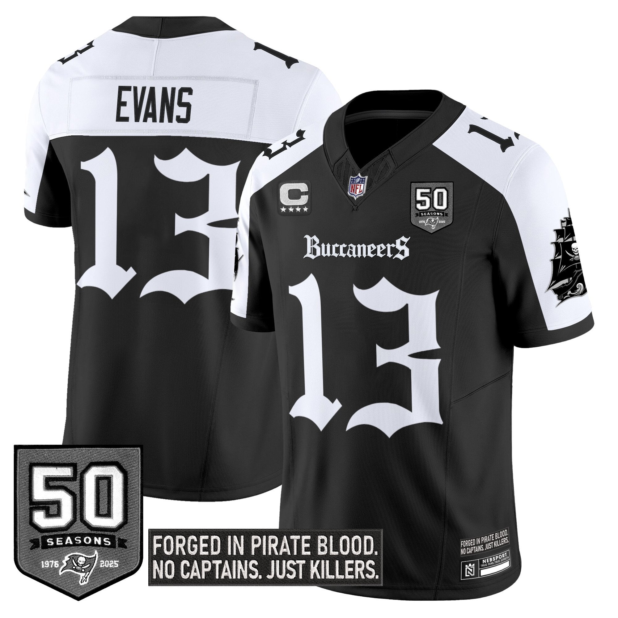 Women's Tampa Bay Buccaneers 'Gothic Pirate Shadows Edition' Limited Jersey V3 - All Stitched
