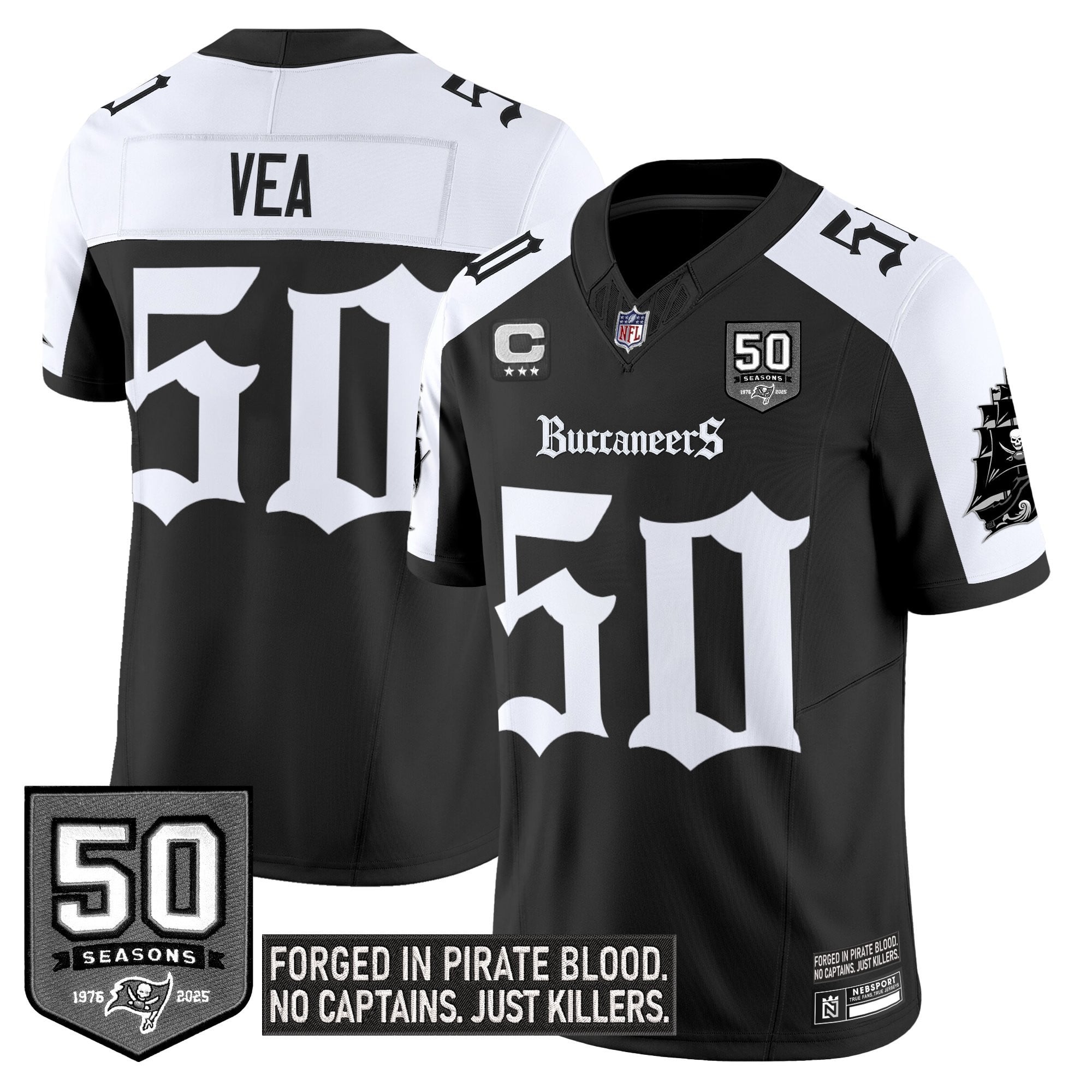 Youth's Tampa Bay Buccaneers 'Gothic Pirate Shadows Edition' Limited Jersey V3 - All Stitched