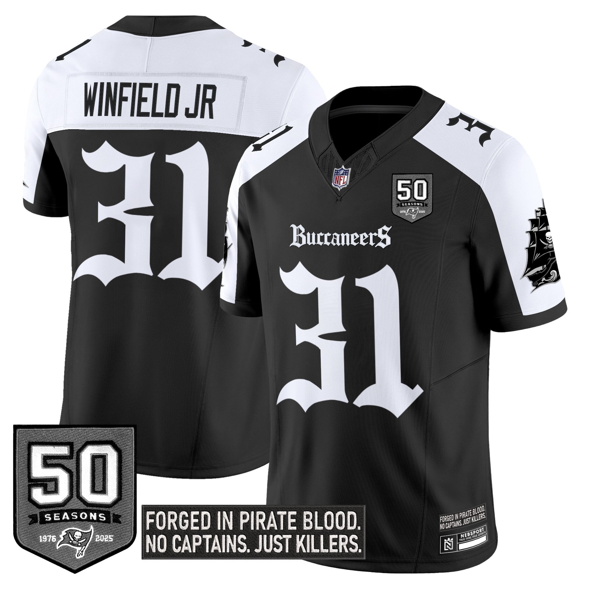 Women's Tampa Bay Buccaneers 'Gothic Pirate Shadows Edition' Limited Jersey V3 - All Stitched