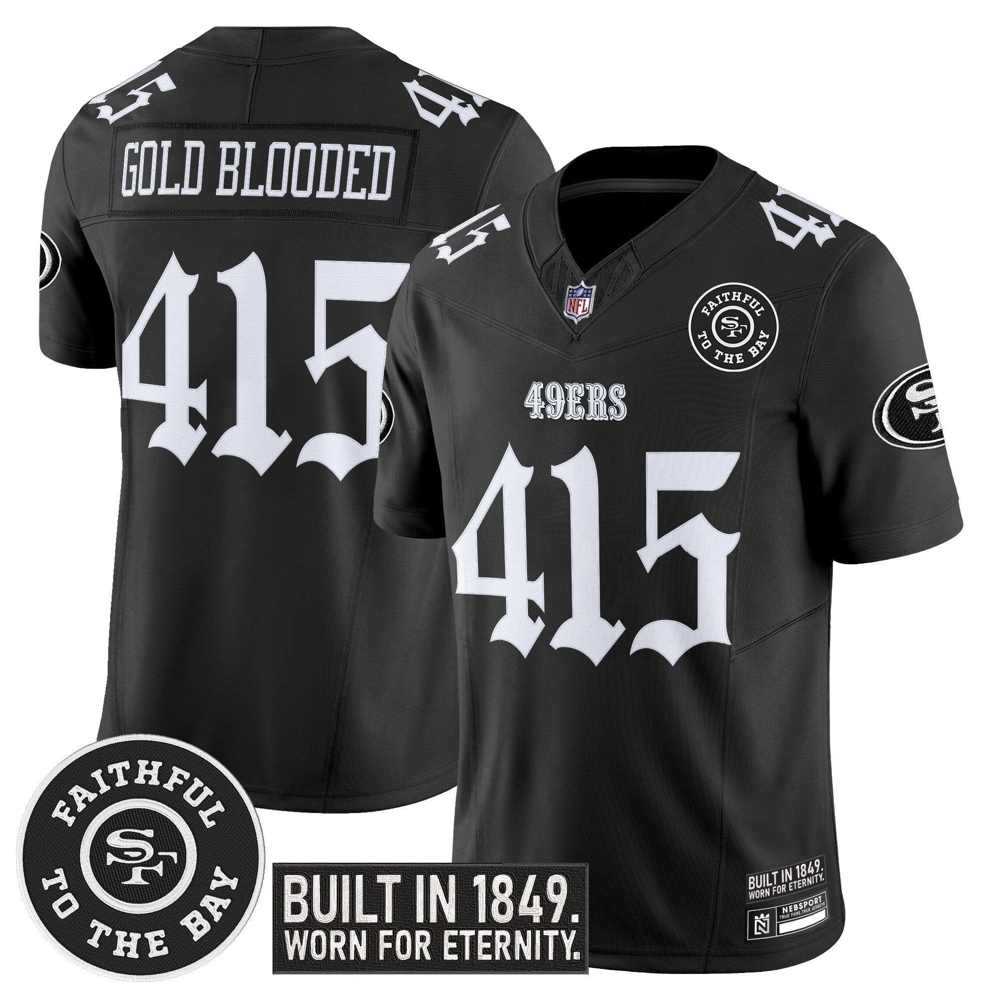 Men's San Francisco 49ers 'Fog City Gothic Edition' Vapor Limited Jersey V2 - All Stitched