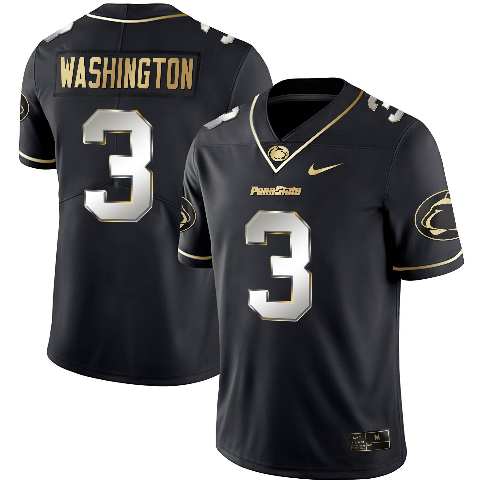Men's Nittany Lions Black Limited & Gold Vapor Jersey - All Stitched