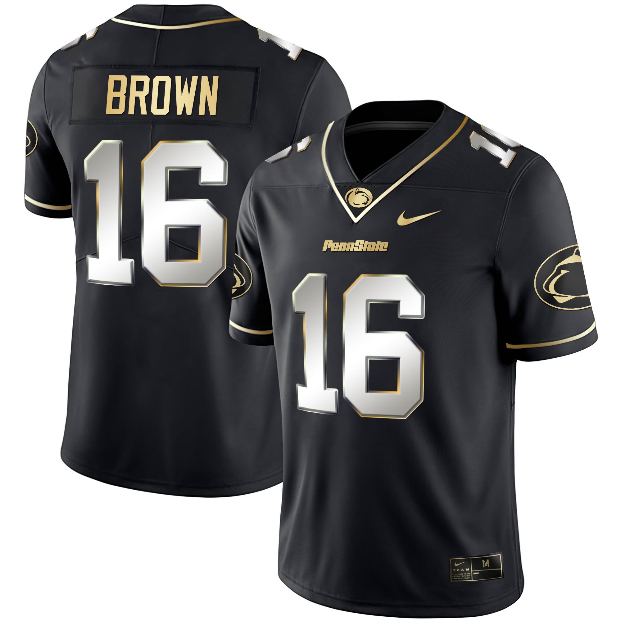 Men's Nittany Lions Black Limited & Gold Vapor Jersey - All Stitched