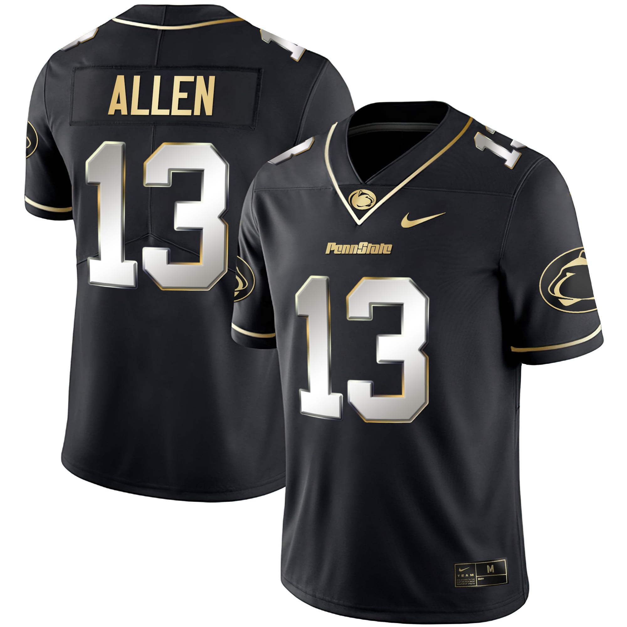 Men's Nittany Lions Black Limited & Gold Vapor Jersey - All Stitched