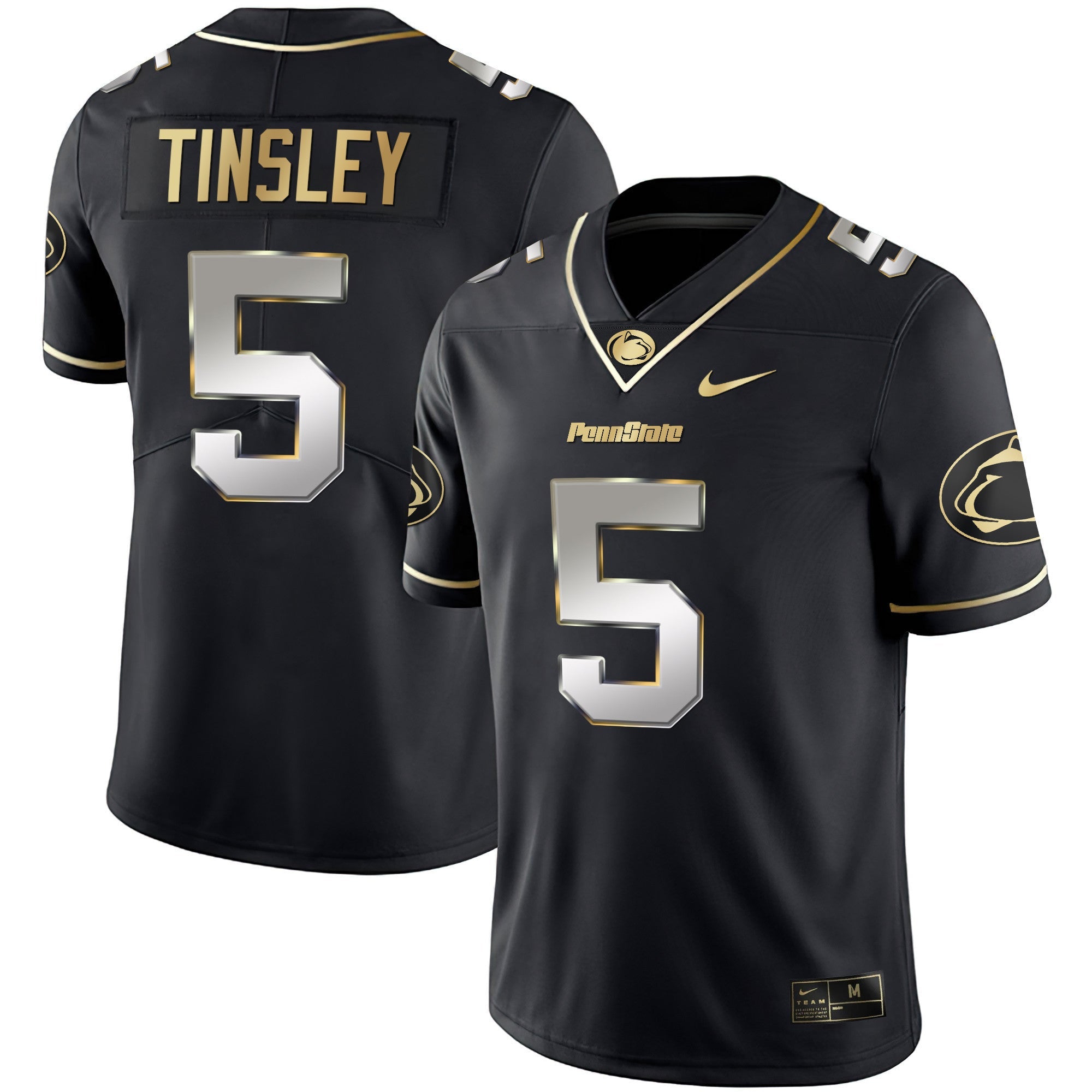 Men's Nittany Lions Black Limited & Gold Vapor Jersey - All Stitched