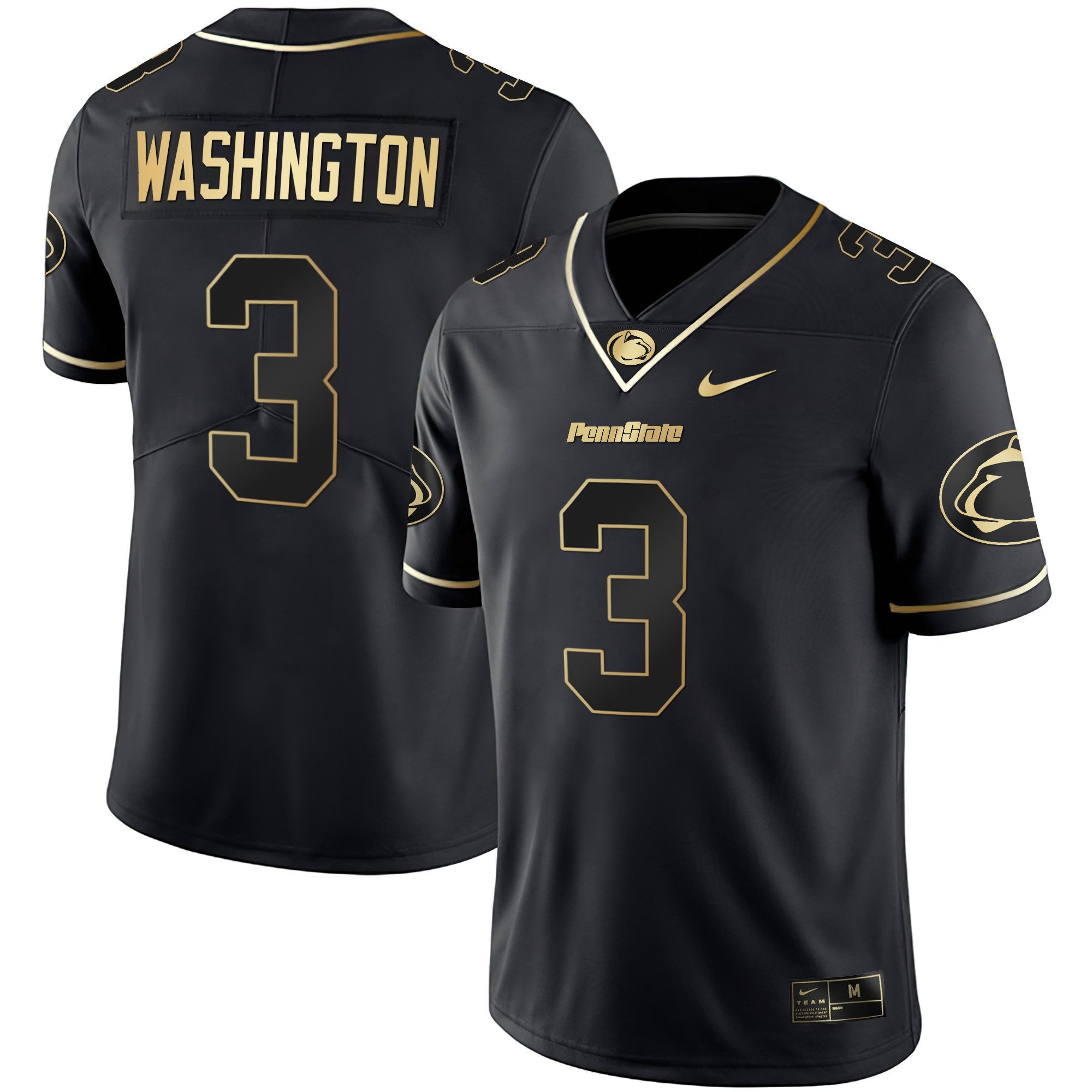 Men's Nittany Lions Black Limited & Gold Vapor Jersey - All Stitched