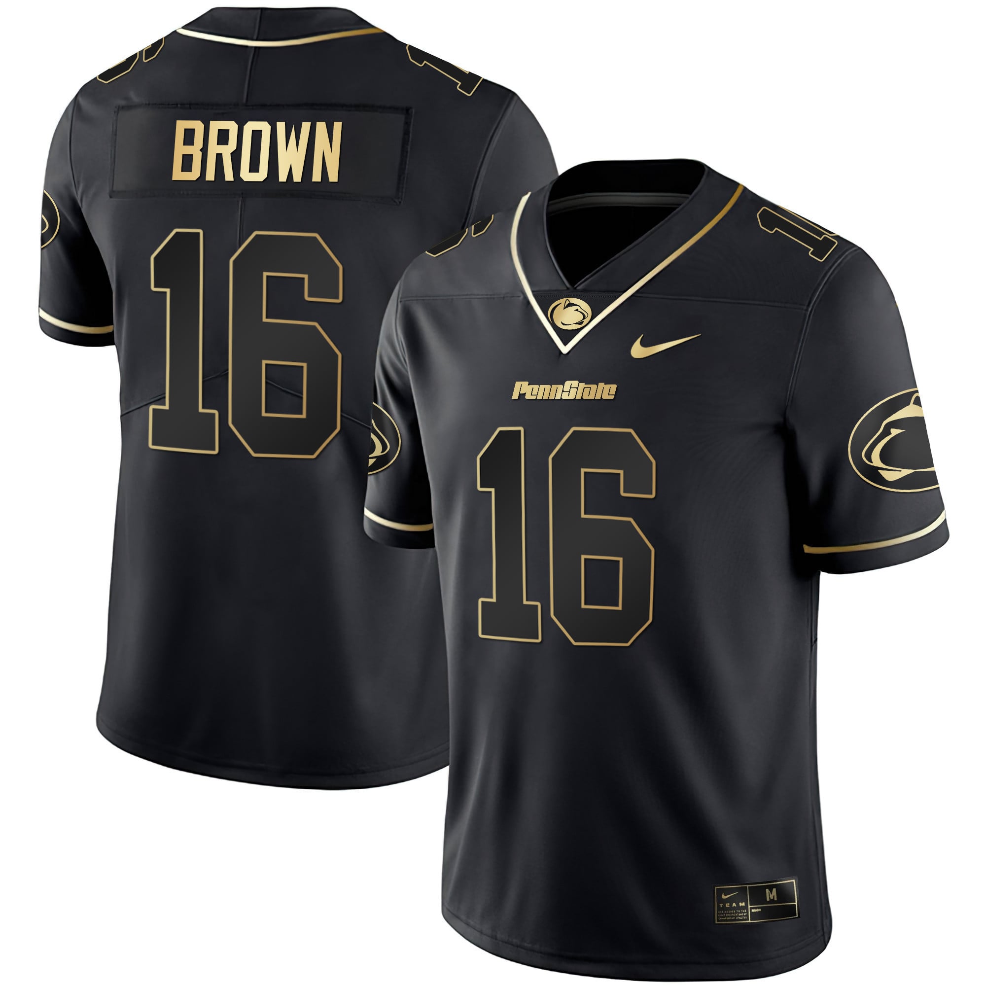 Men's Nittany Lions Black Limited & Gold Vapor Jersey - All Stitched