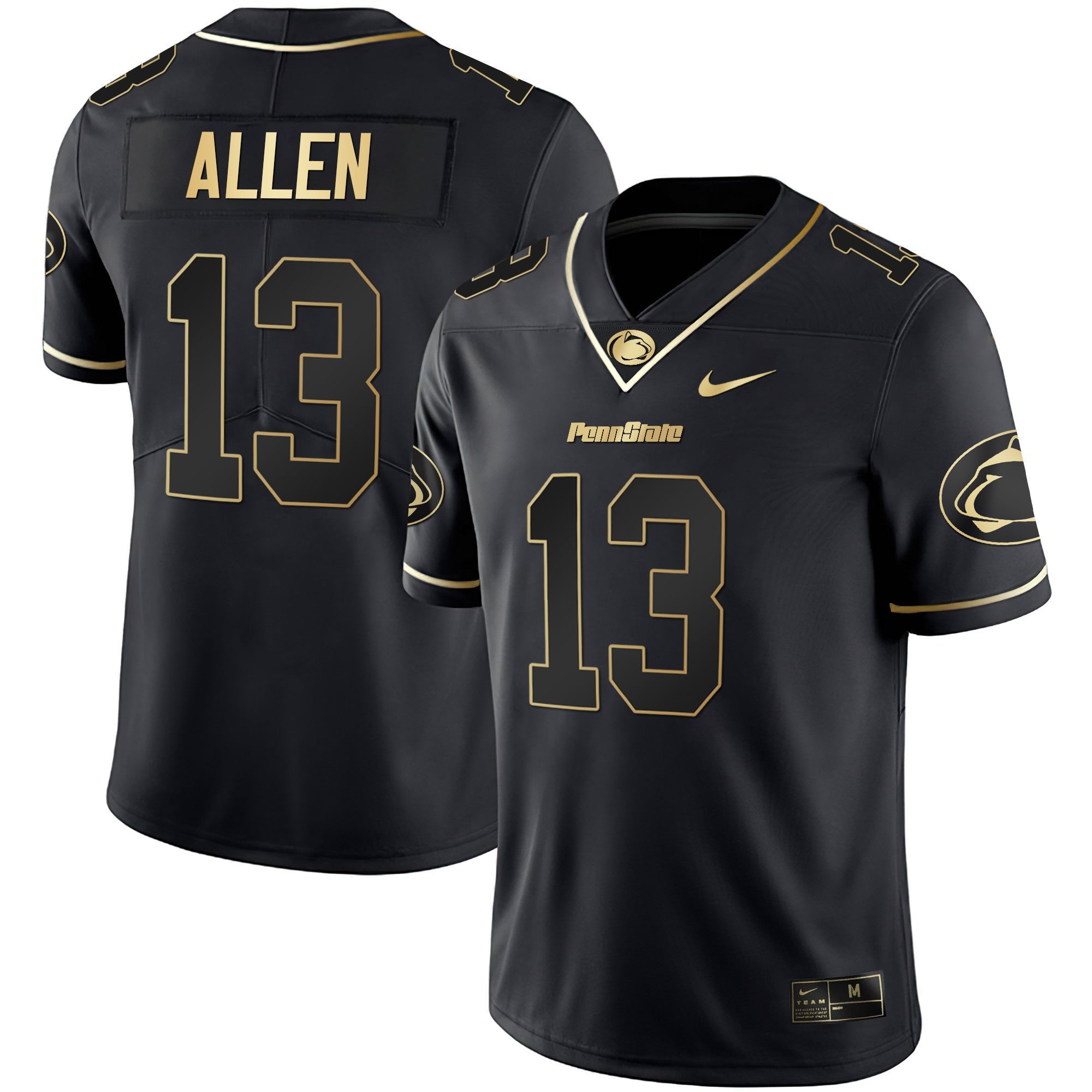 Men's Nittany Lions Black Limited & Gold Vapor Jersey - All Stitched