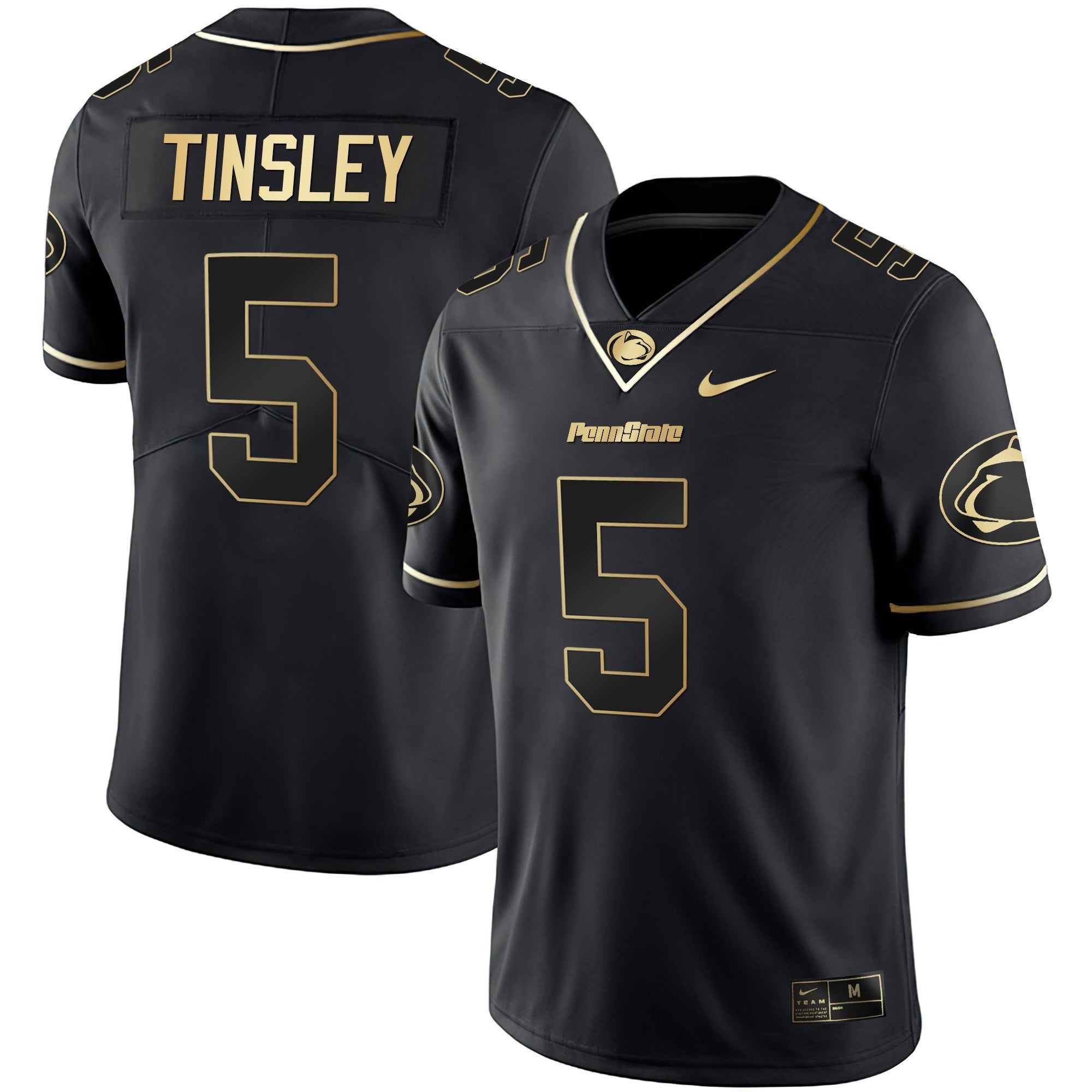 Men's Nittany Lions Black Limited & Gold Vapor Jersey - All Stitched